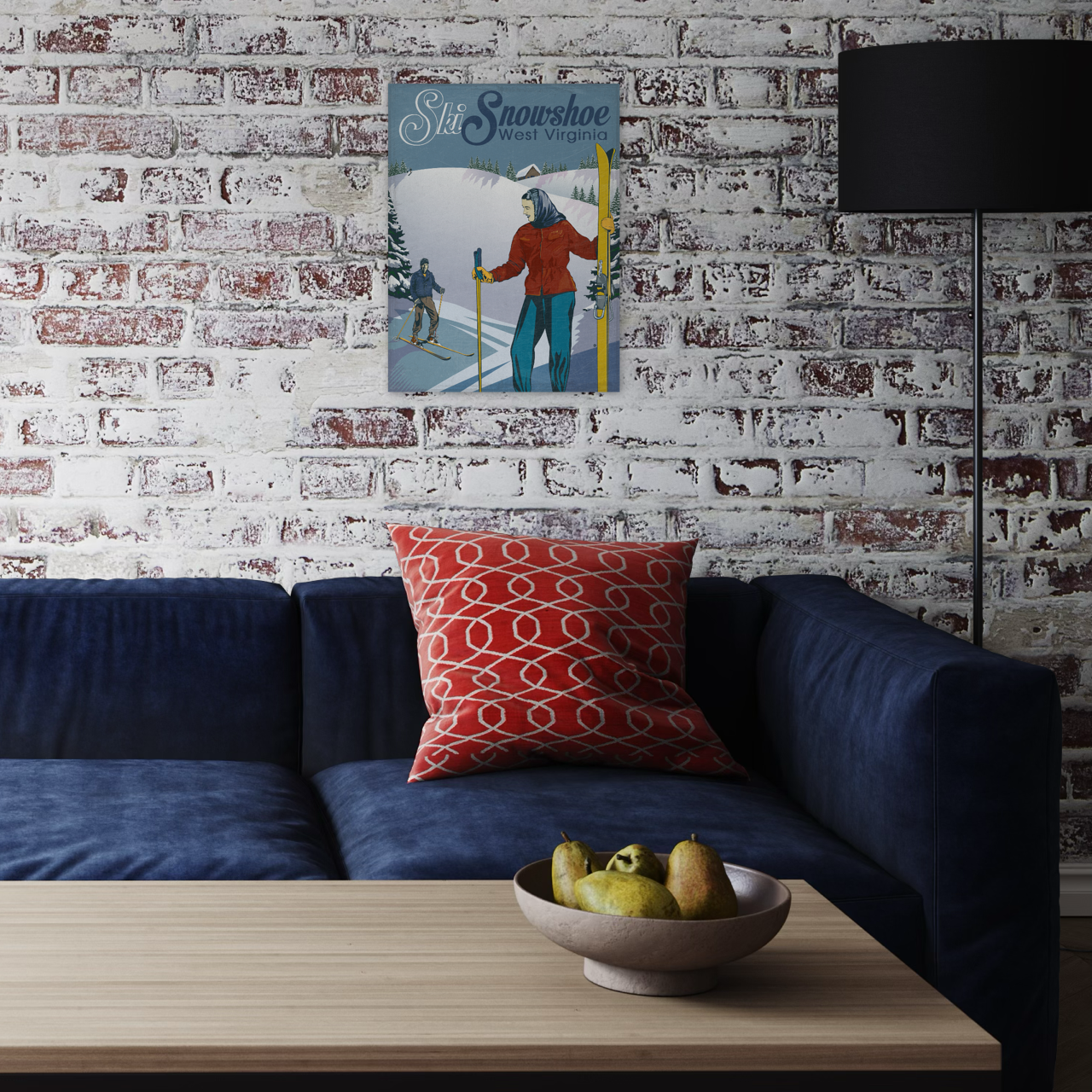 SKI SNOWSHOE 2014 METAL PRINT