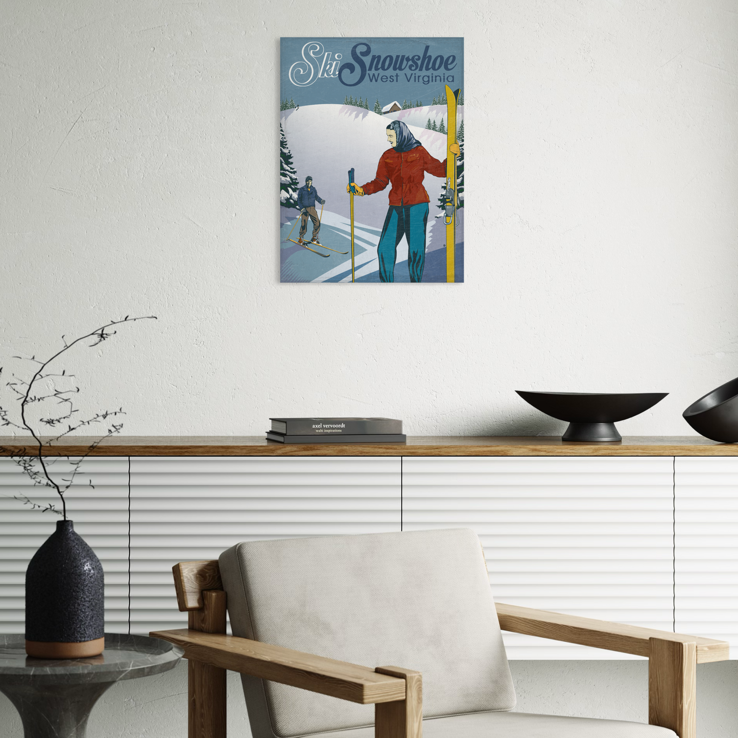 SKI SNOWSHOE 2014 METAL PRINT