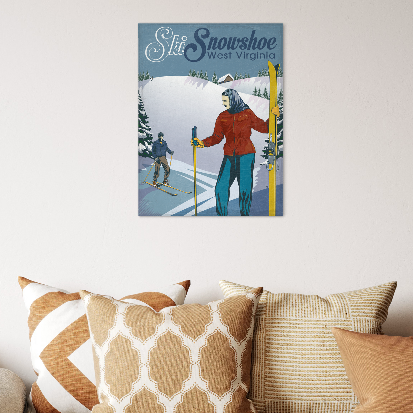 SKI SNOWSHOE 2014 METAL PRINT