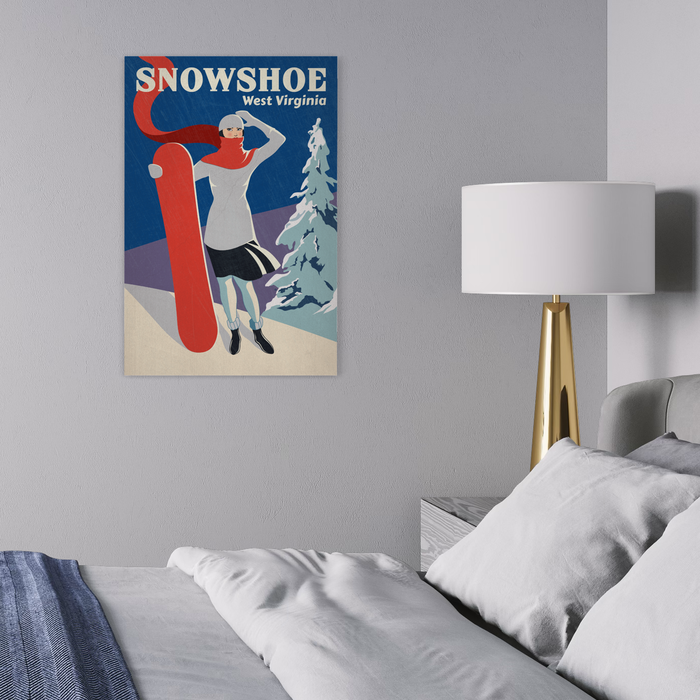 SNOWSHOE SNOWBOARD 2019 METAL PRINT