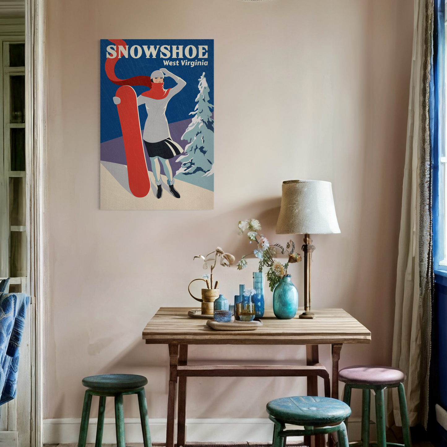 SNOWSHOE SNOWBOARD 2019 METAL PRINT