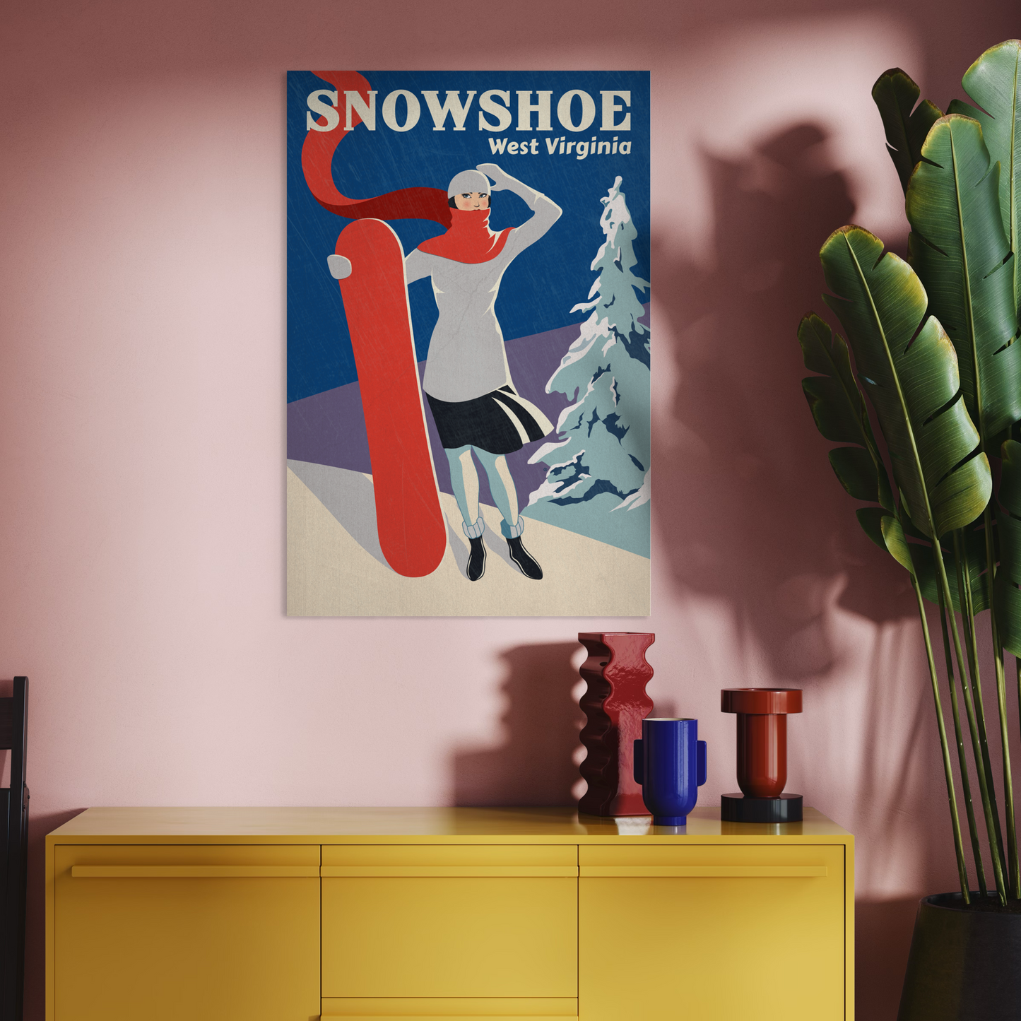 SNOWSHOE SNOWBOARD 2019 METAL PRINT