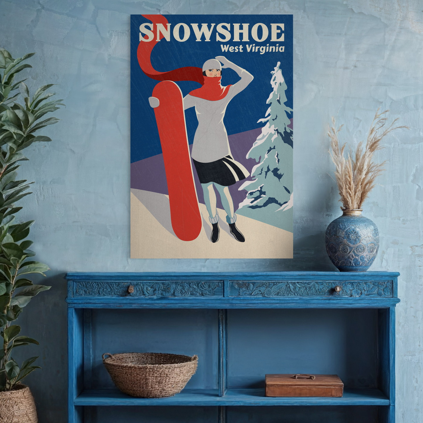 SNOWSHOE SNOWBOARD 2019 METAL PRINT