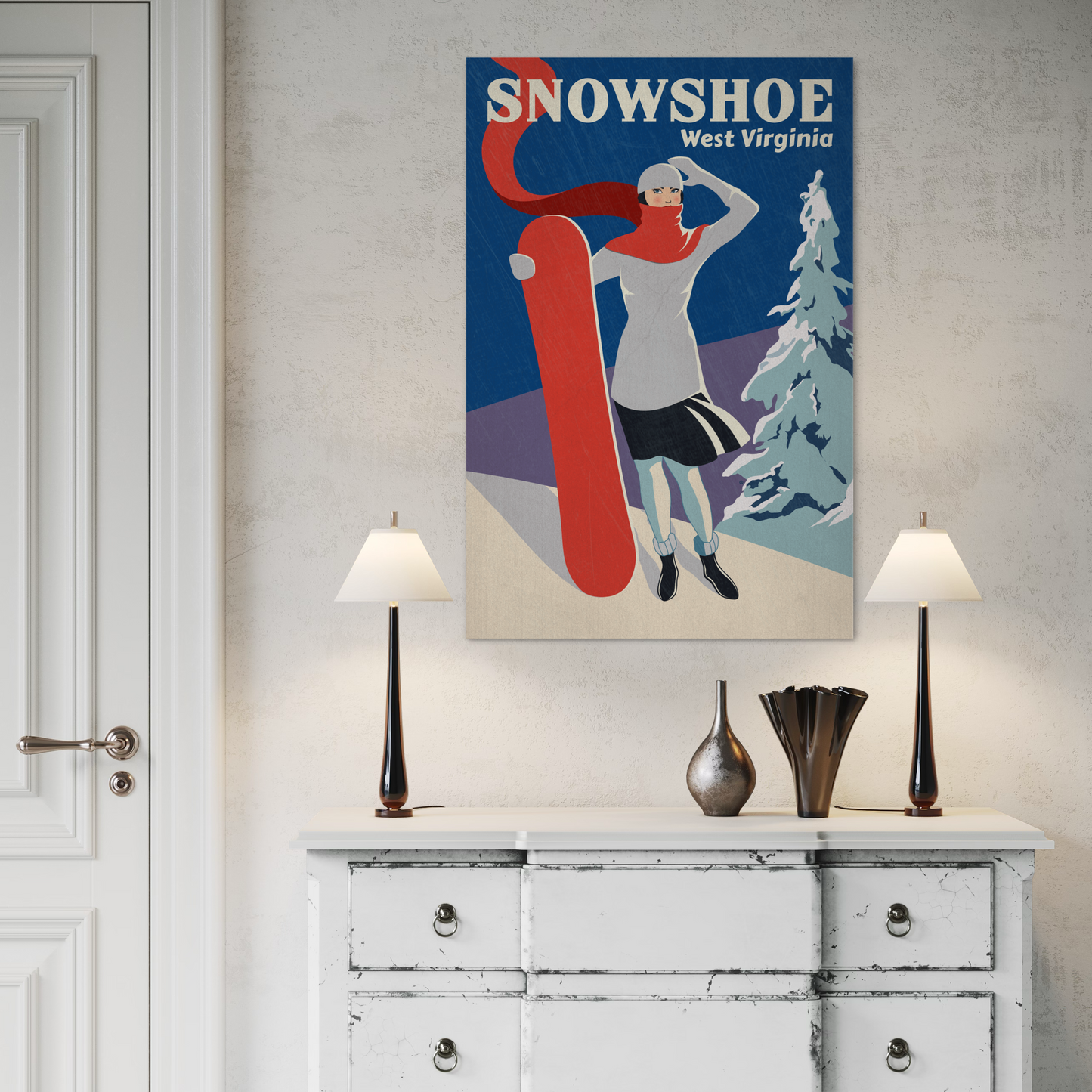 SNOWSHOE SNOWBOARD 2019 METAL PRINT