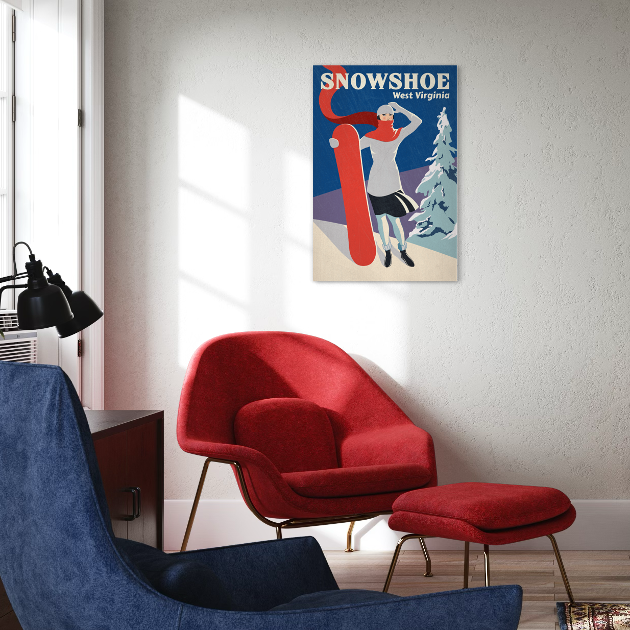 SNOWSHOE SNOWBOARD 2019 METAL PRINT