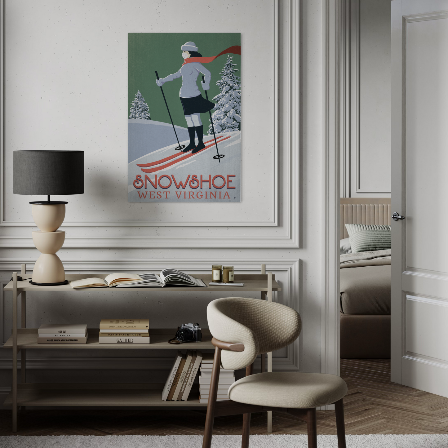 SKI SNOWSHOE 2020 METAL PRINT