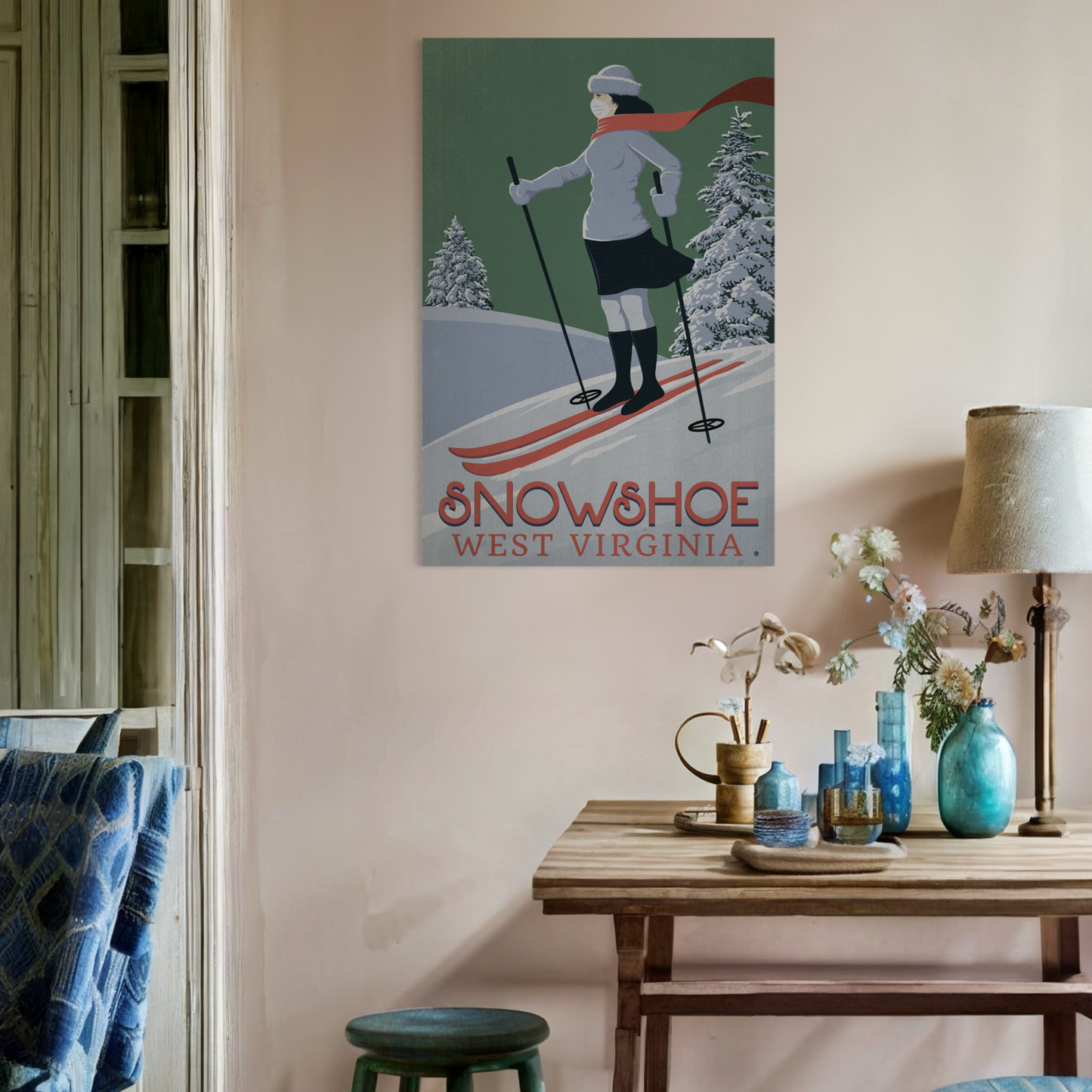 SKI SNOWSHOE 2020 METAL PRINT