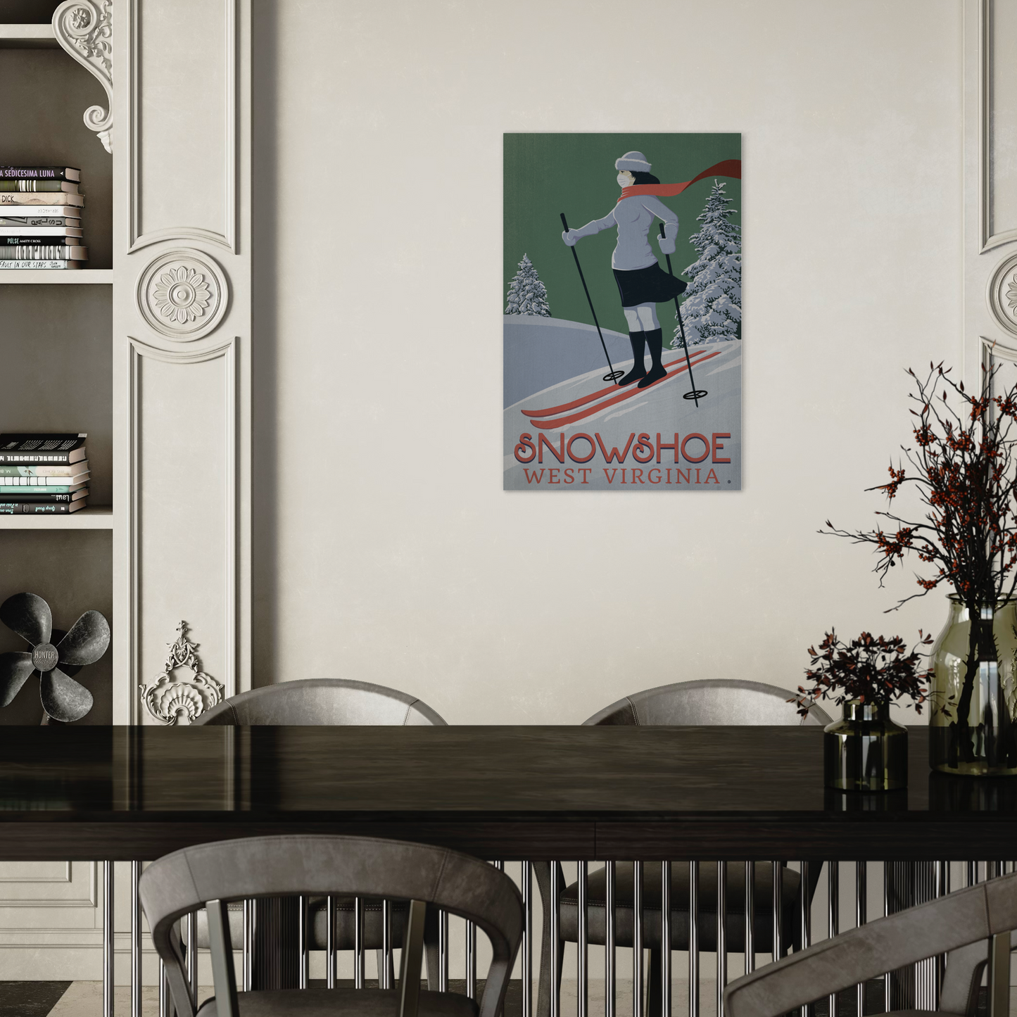 SKI SNOWSHOE 2020 METAL PRINT