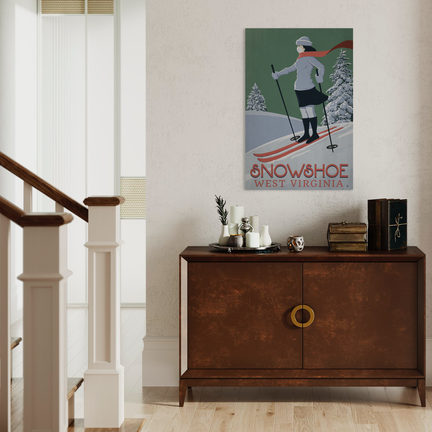 SKI SNOWSHOE 2020 METAL PRINT