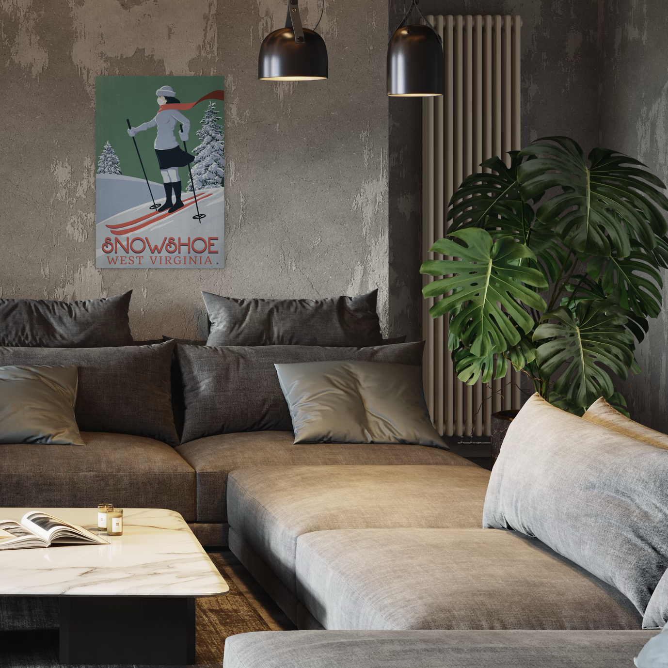 SKI SNOWSHOE 2020 METAL PRINT