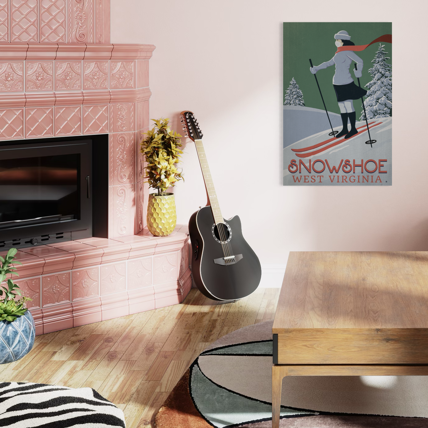 SKI SNOWSHOE 2020 METAL PRINT