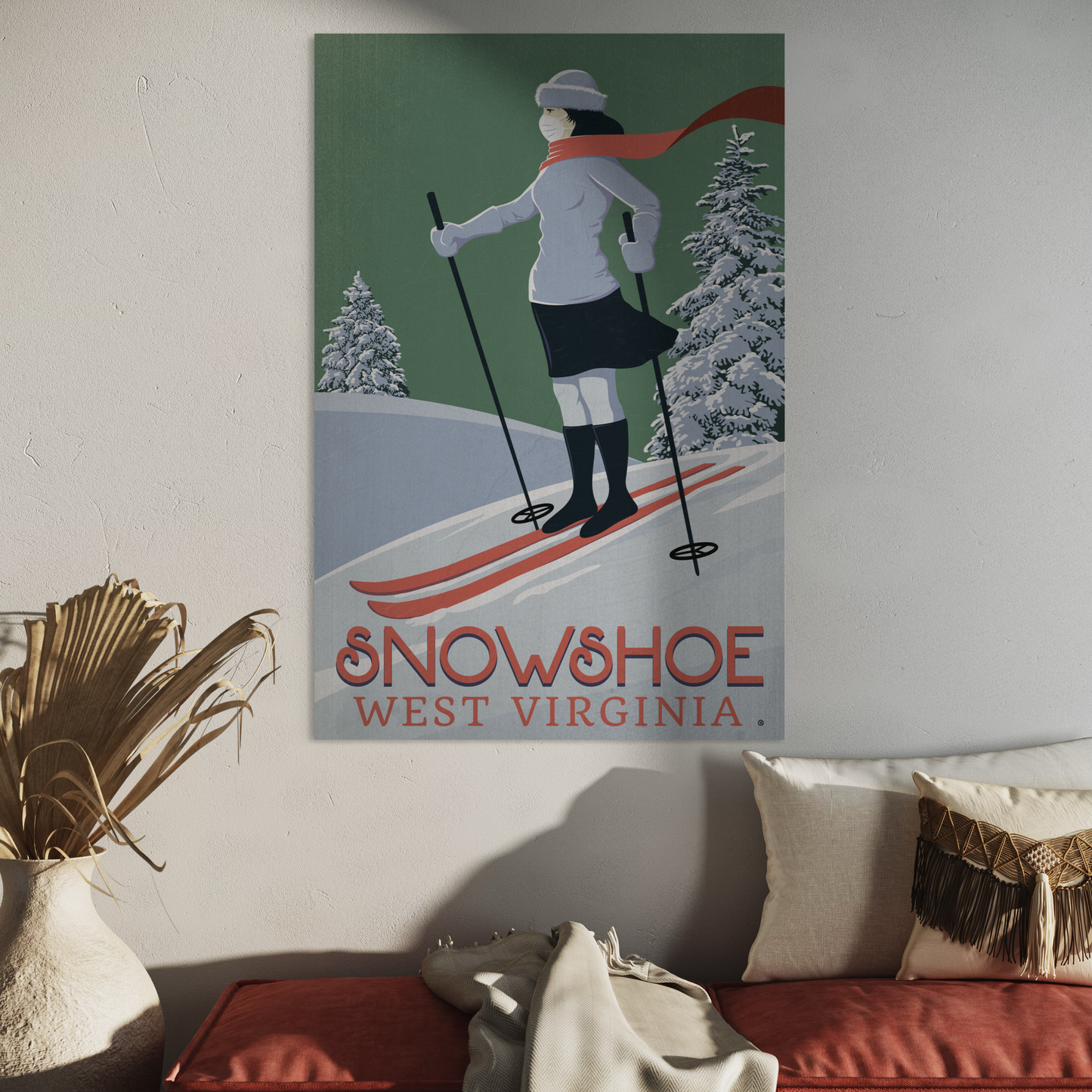SKI SNOWSHOE 2020 METAL PRINT