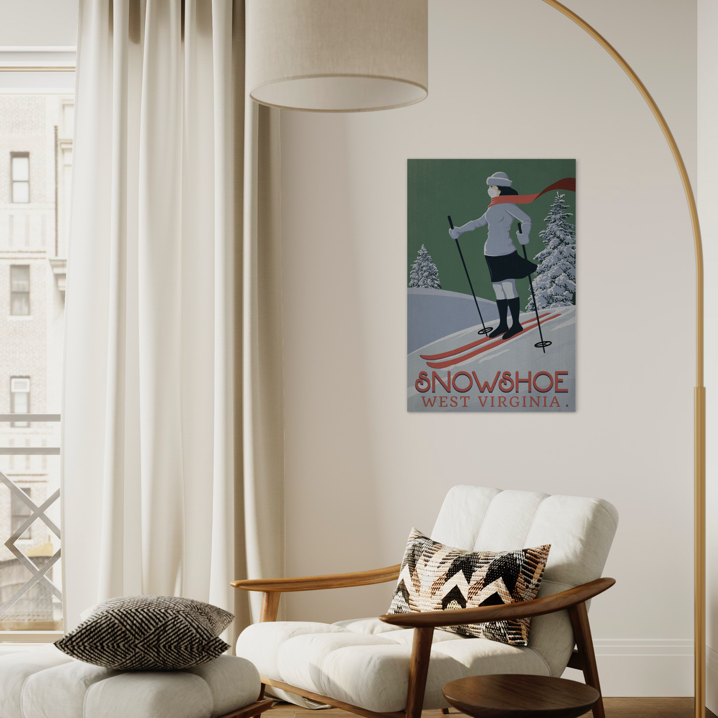 SKI SNOWSHOE 2020 METAL PRINT