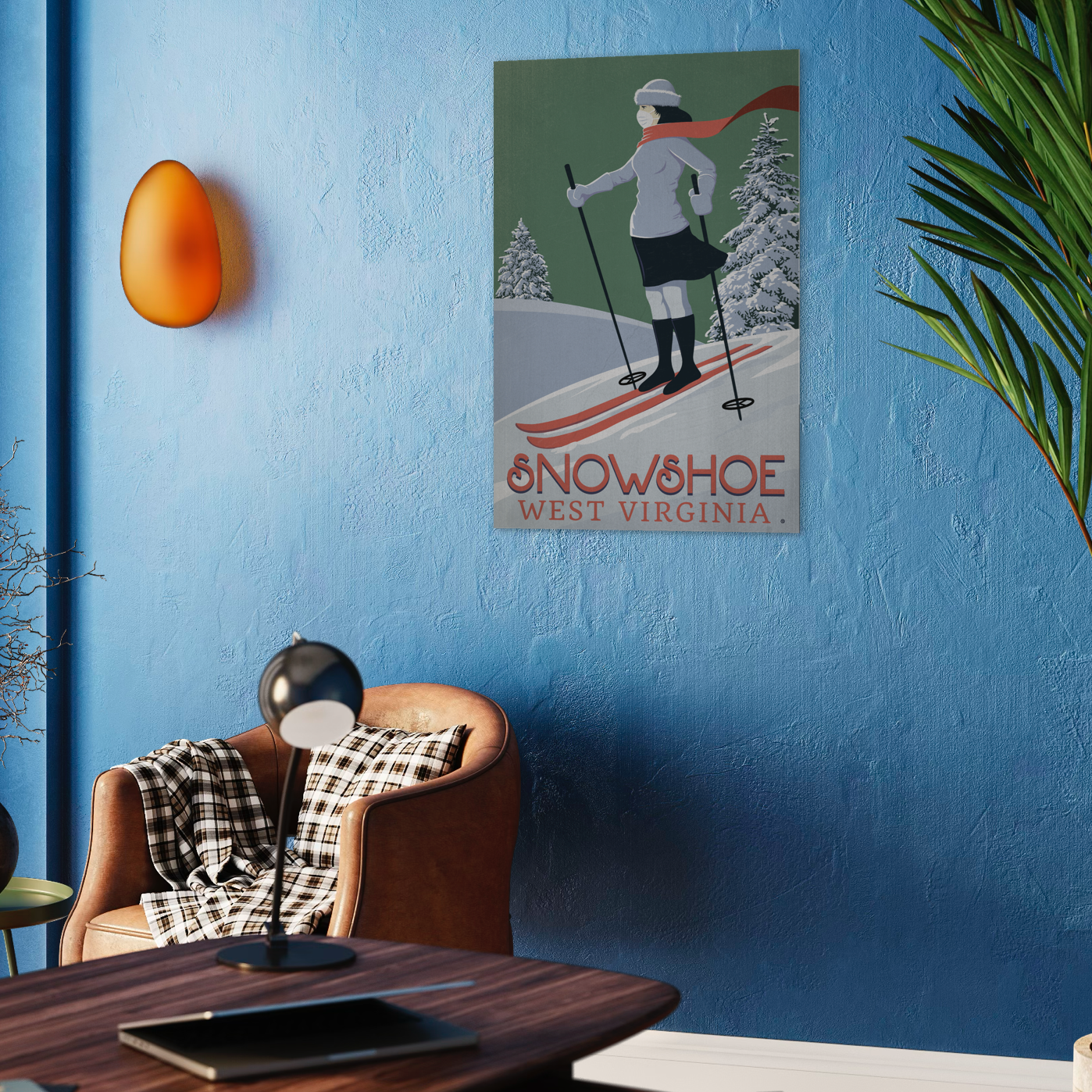 SKI SNOWSHOE 2020 METAL PRINT