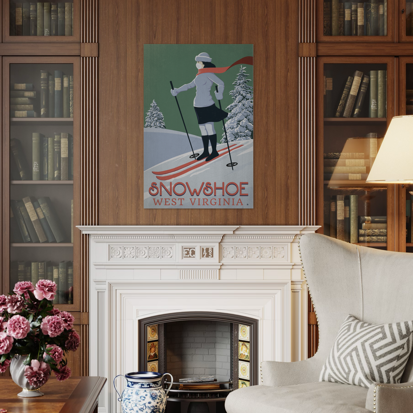 SKI SNOWSHOE 2020 METAL PRINT