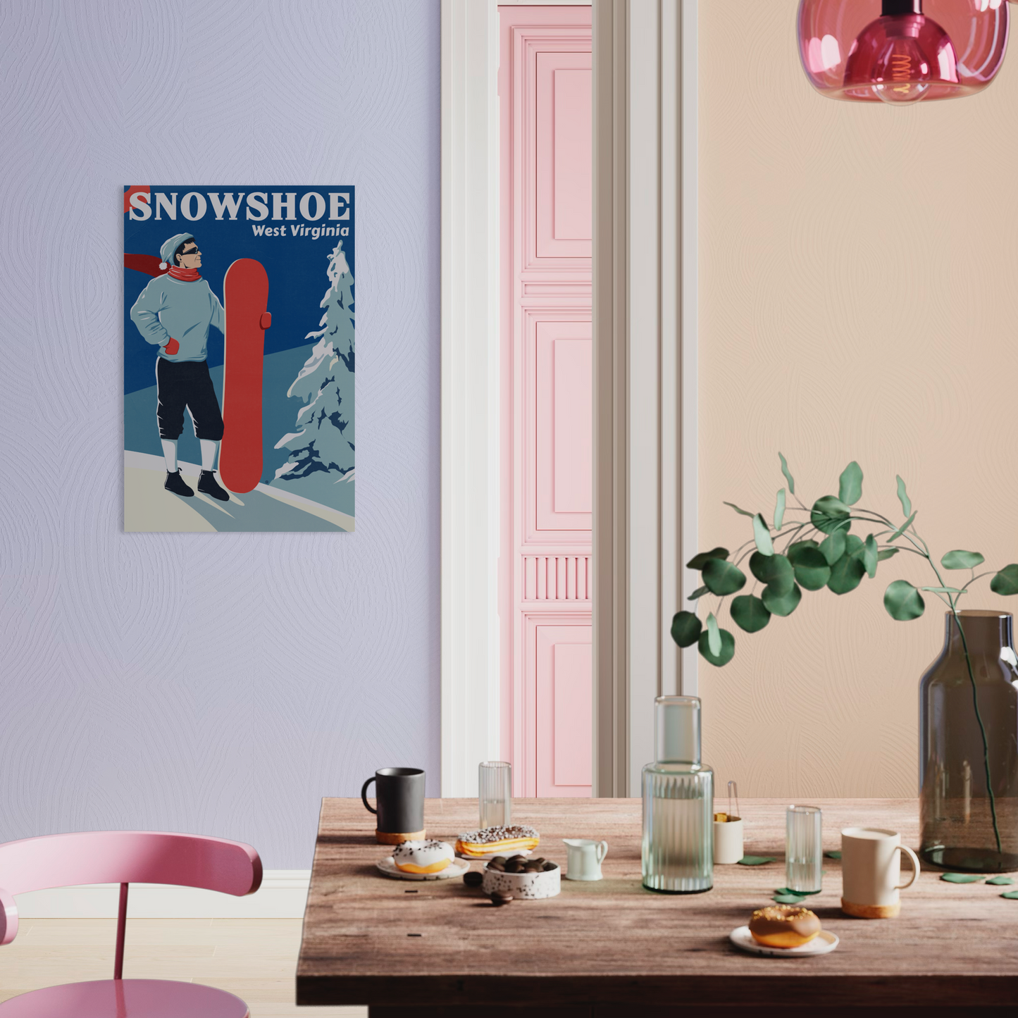 SNOWSHOE SNOWBOARD 2021 METAL PRINT