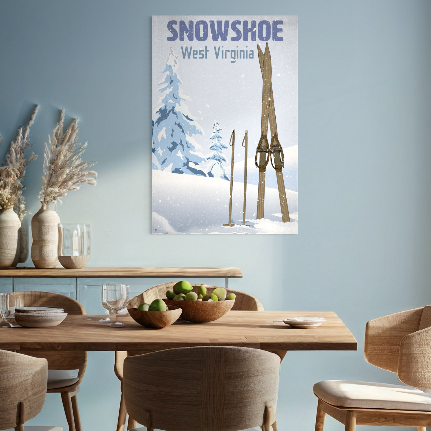 SKI SNOWSHOE 2023 METAL PRINT