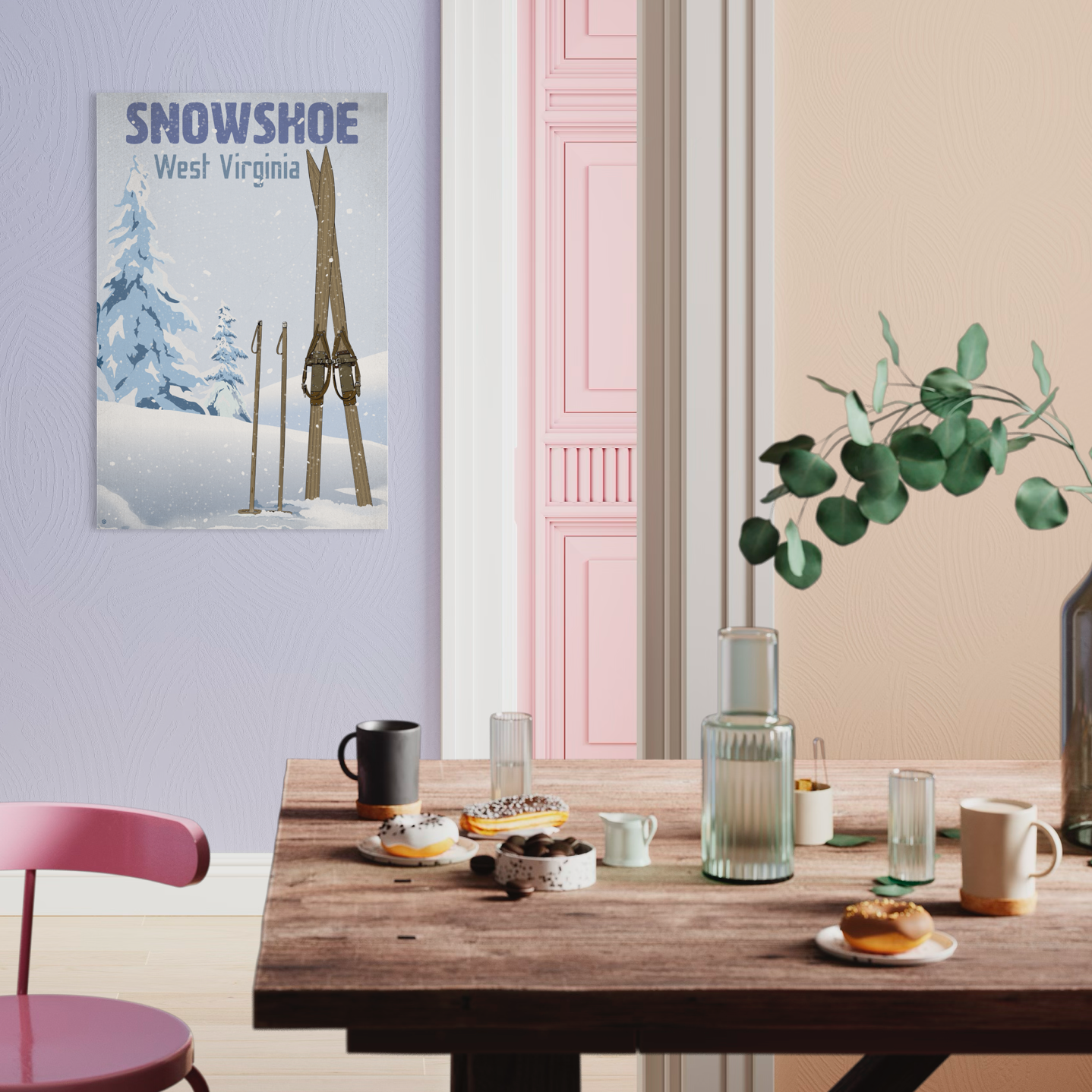 SKI SNOWSHOE 2023 METAL PRINT