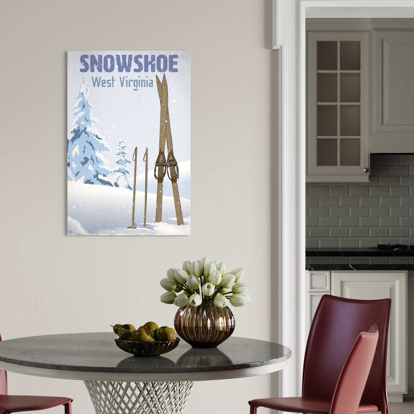 SKI SNOWSHOE 2023 METAL PRINT