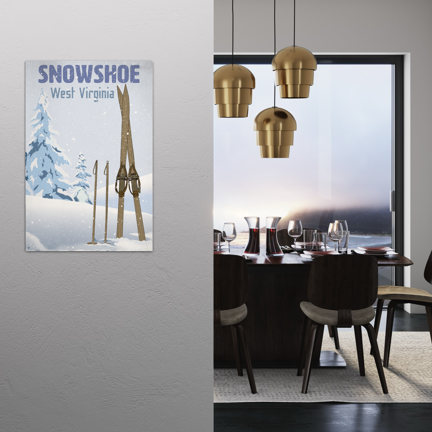 SKI SNOWSHOE 2023 METAL PRINT