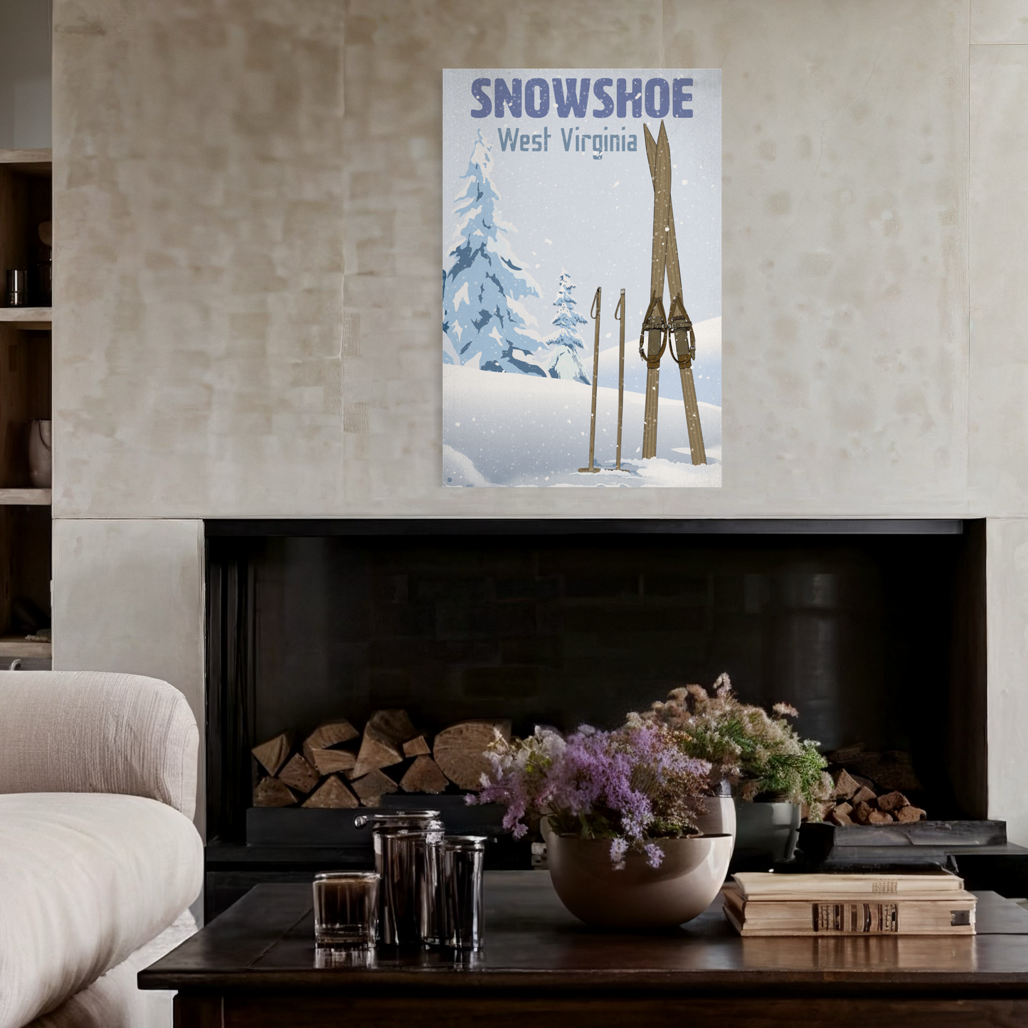 SKI SNOWSHOE 2023 METAL PRINT