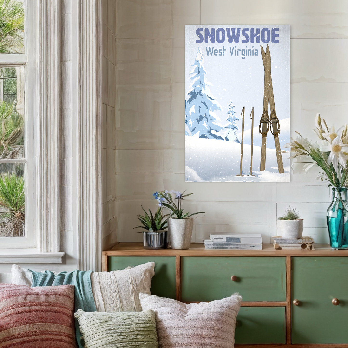 SKI SNOWSHOE 2023 METAL PRINT