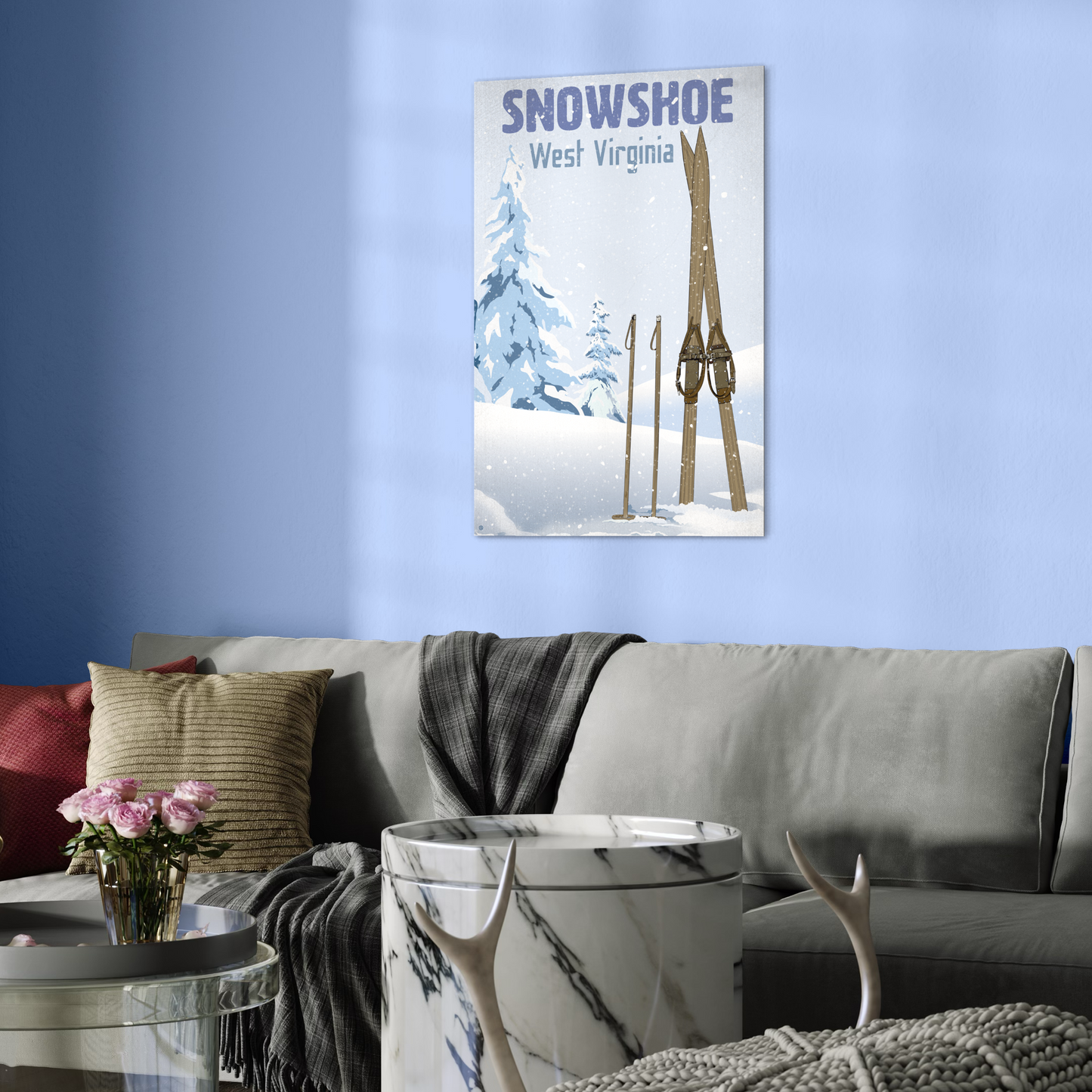 SKI SNOWSHOE 2023 METAL PRINT