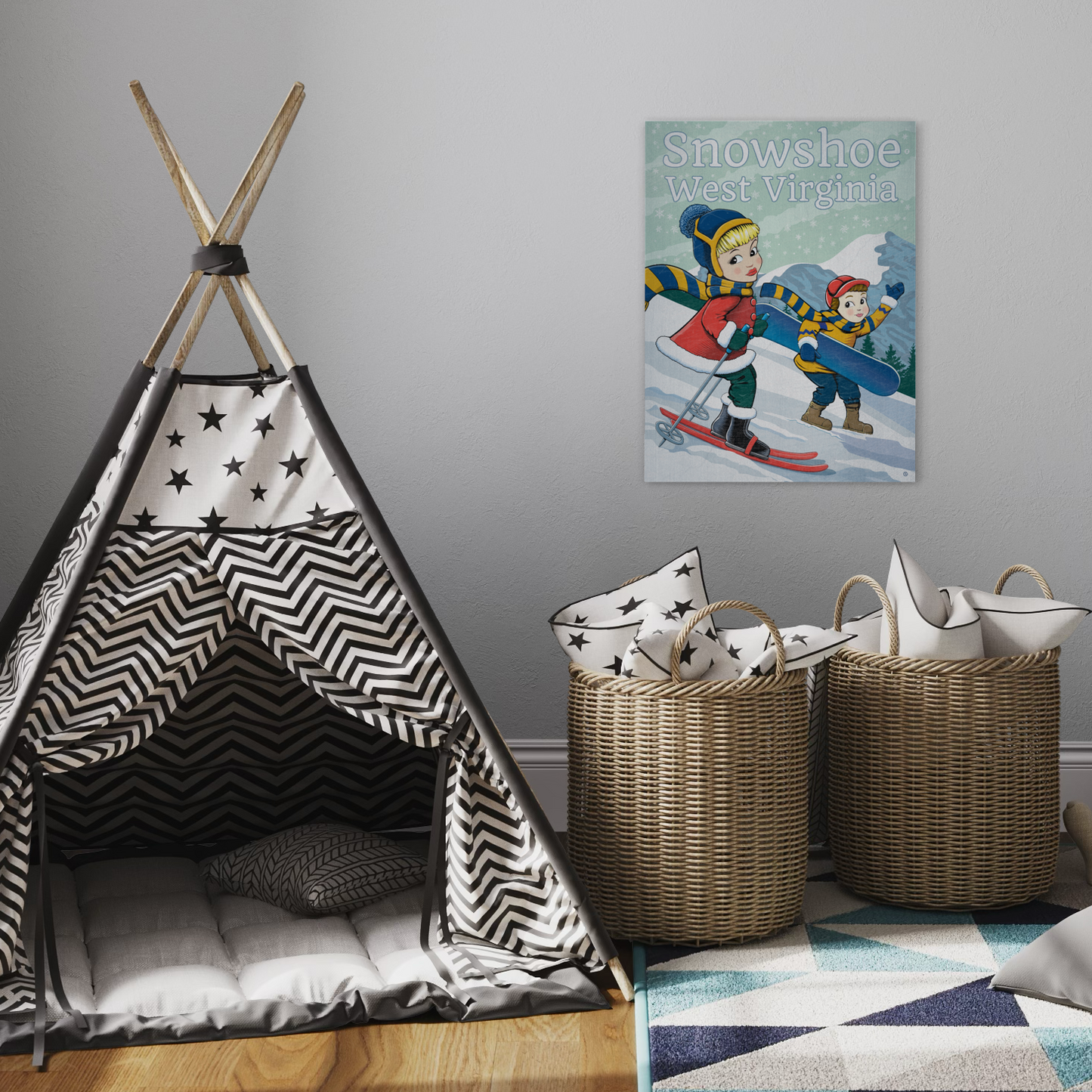 SNOWSHOE KIDS 2022 METAL PRINT