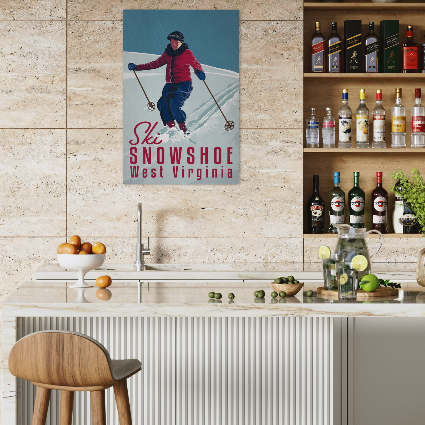 SKI SNOWSHOE 2017 METAL PRINT