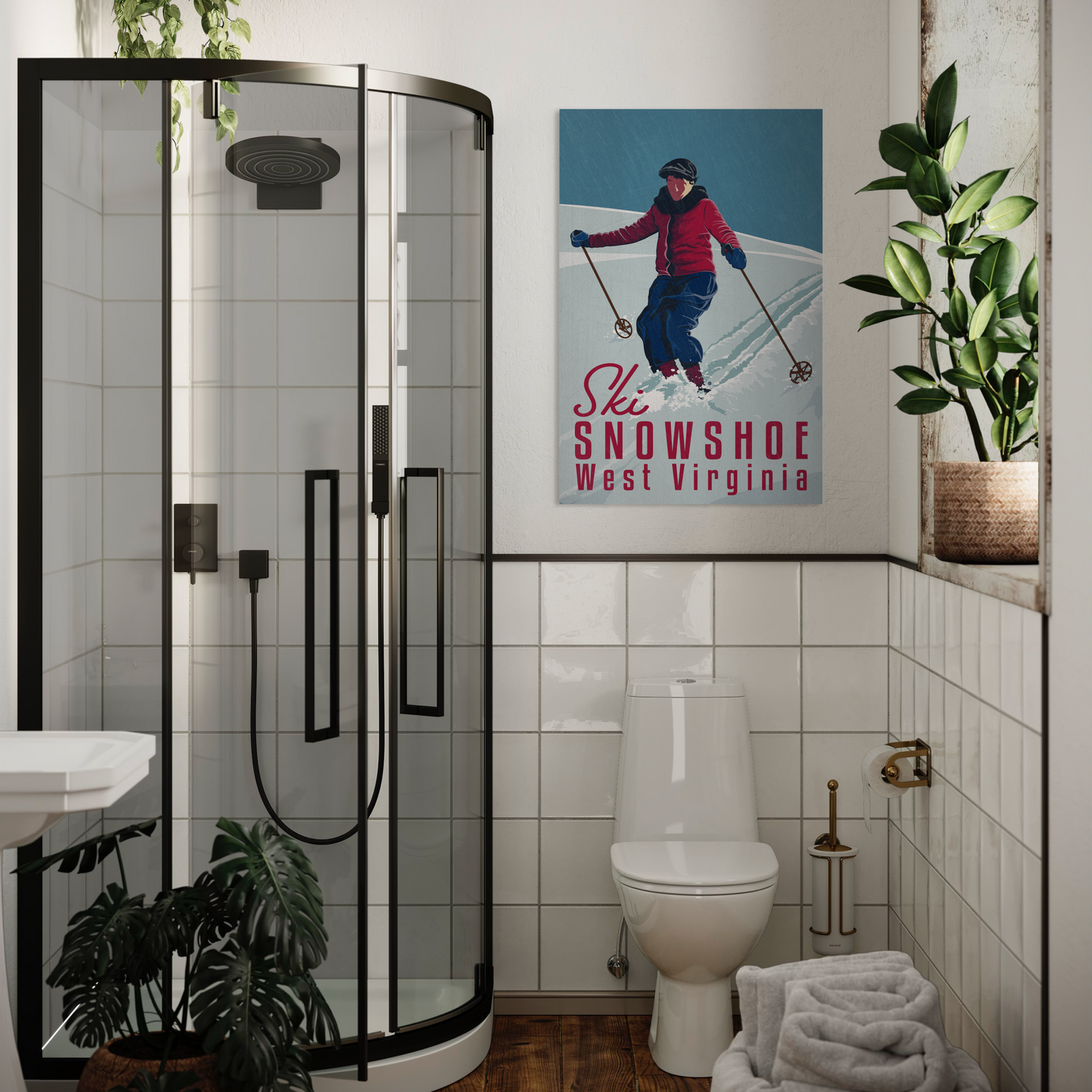 SKI SNOWSHOE 2017 METAL PRINT