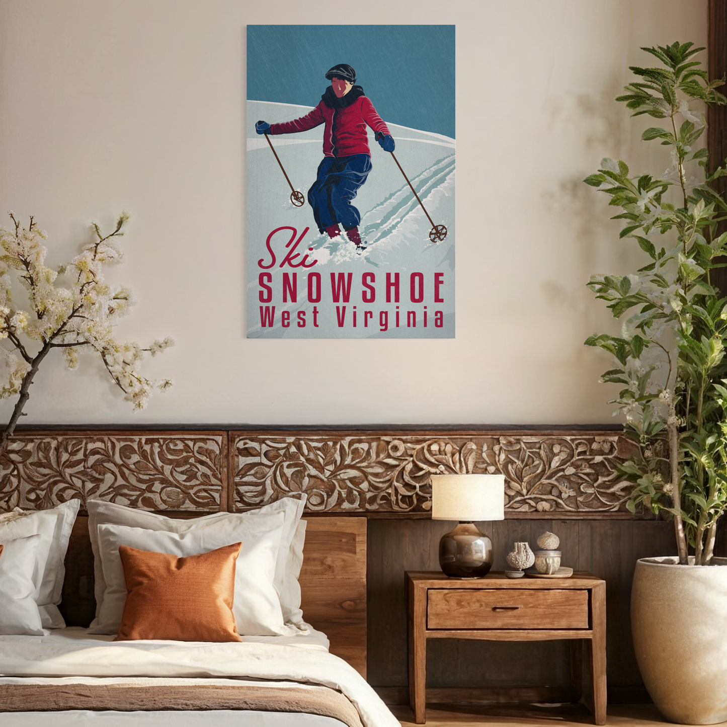 SKI SNOWSHOE 2017 METAL PRINT