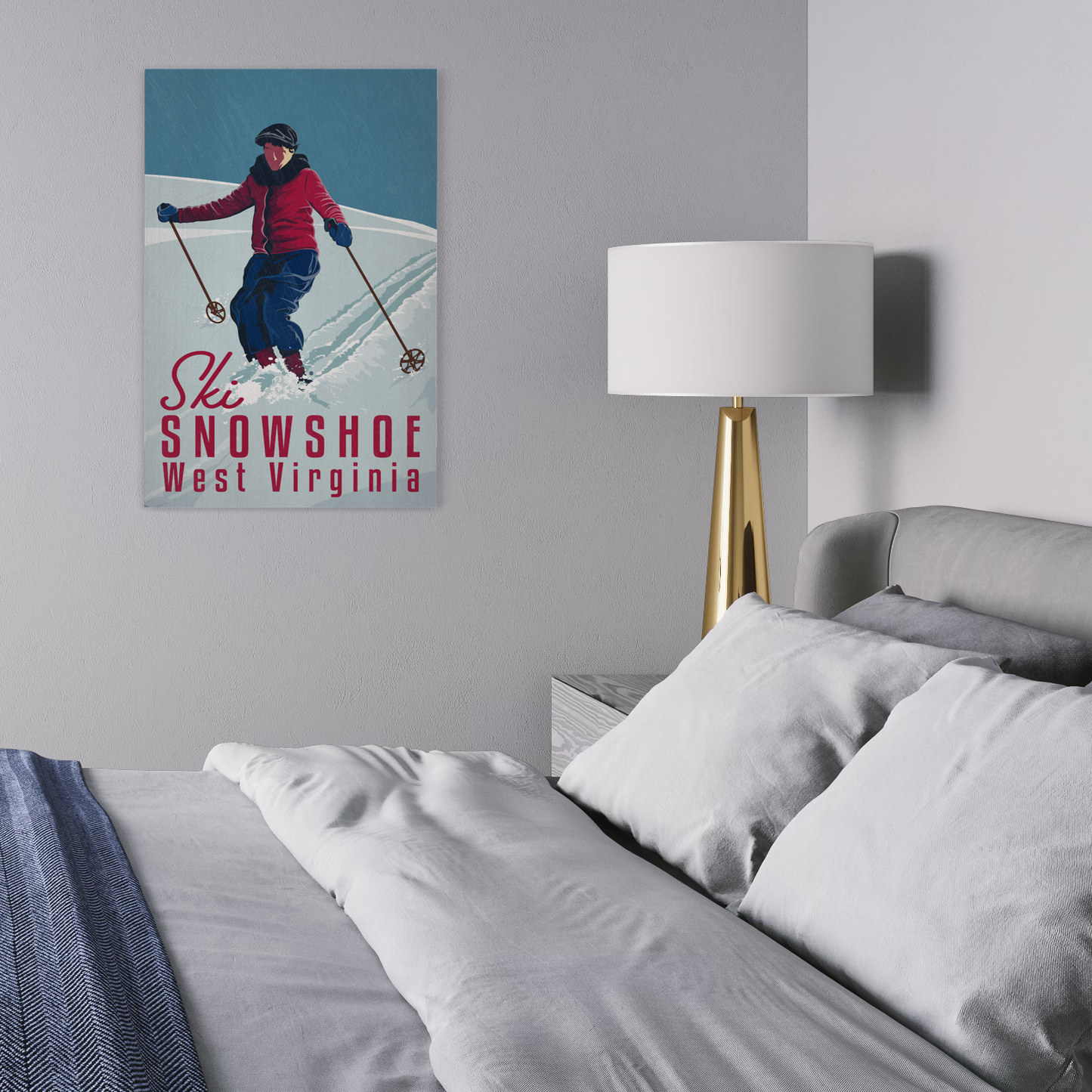 SKI SNOWSHOE 2017 METAL PRINT