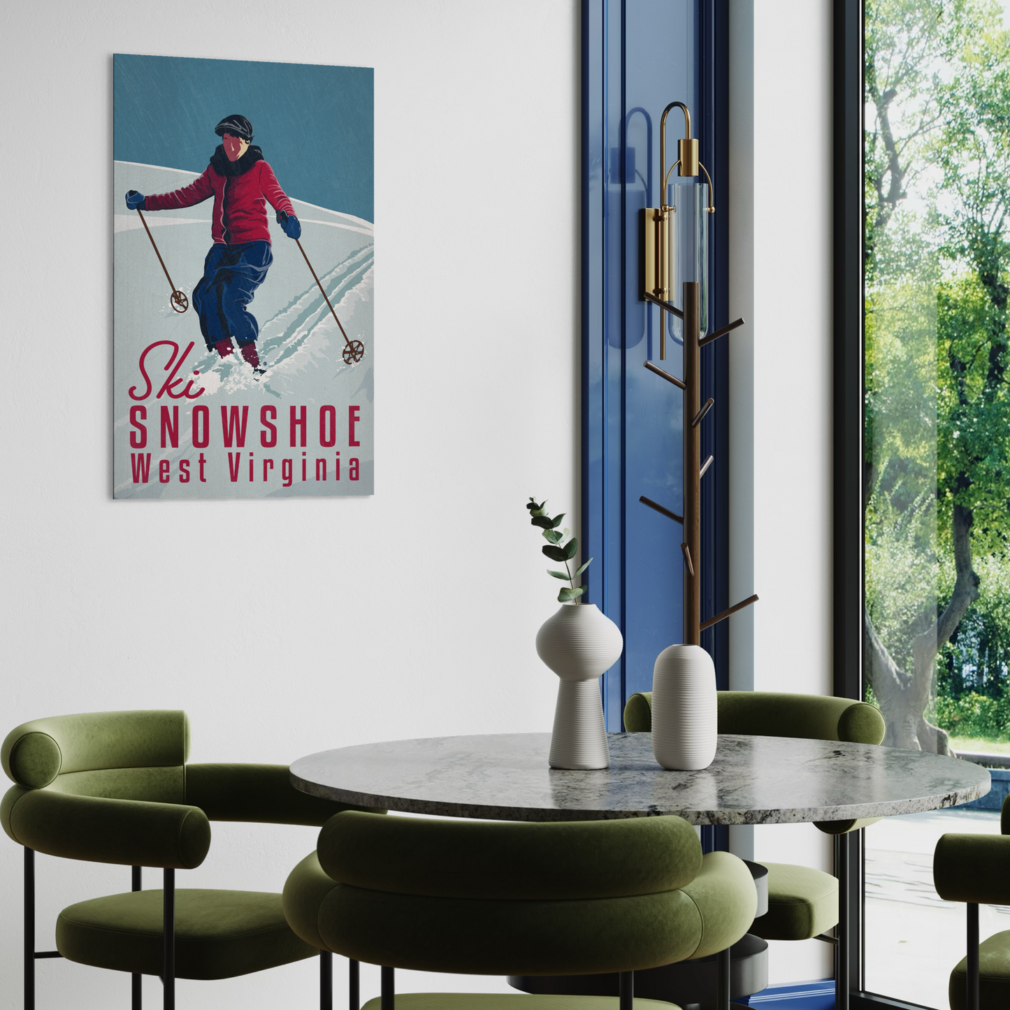 SKI SNOWSHOE 2017 METAL PRINT