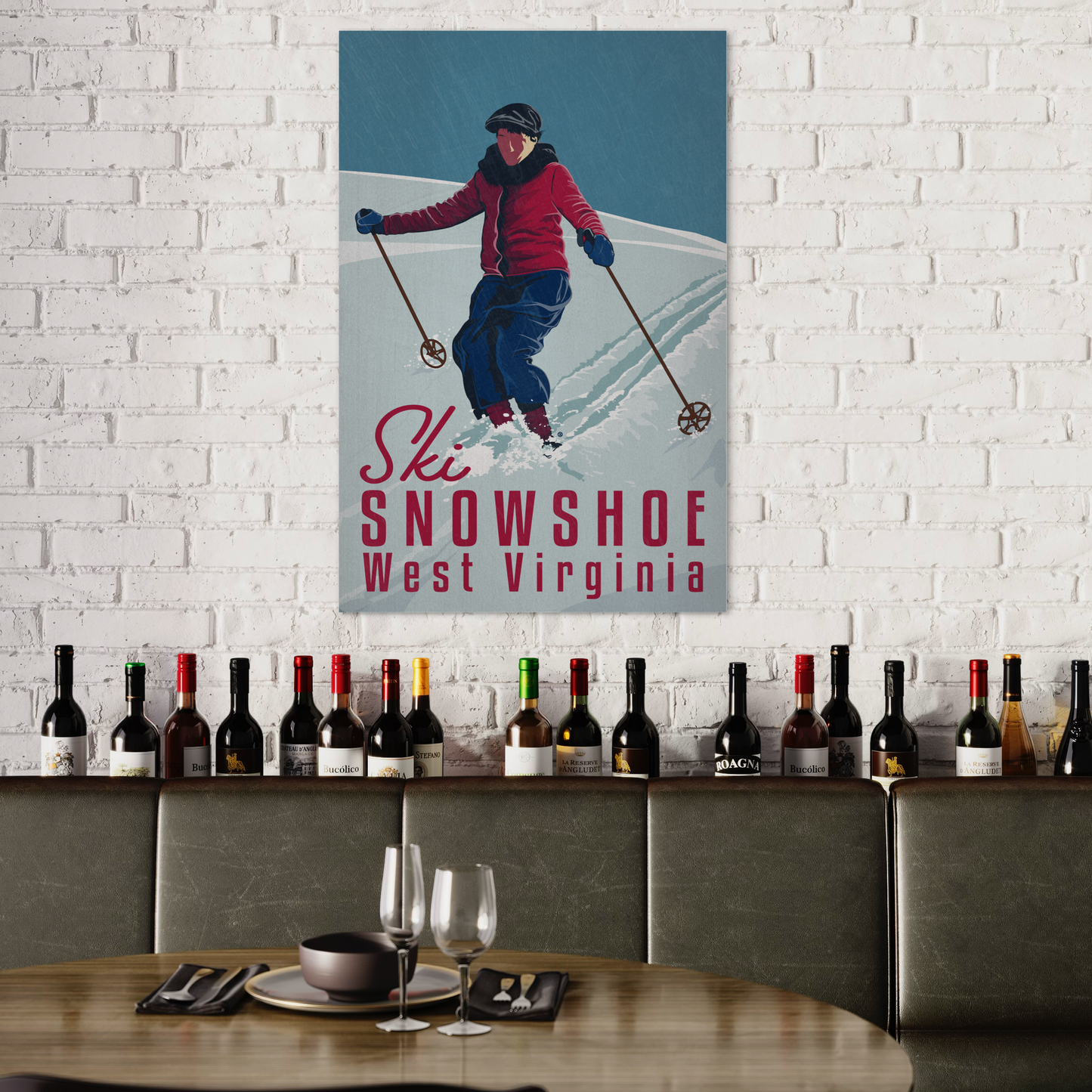SKI SNOWSHOE 2017 METAL PRINT