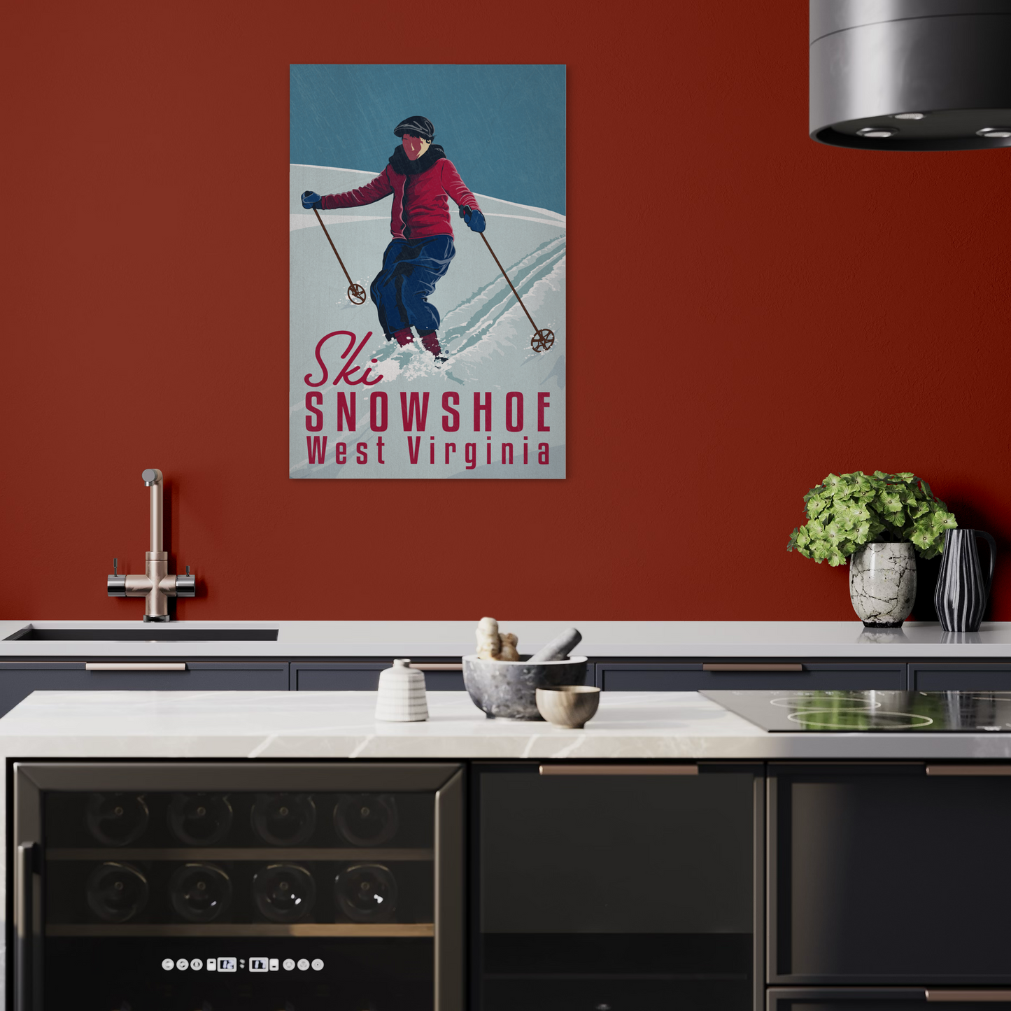 SKI SNOWSHOE 2017 METAL PRINT