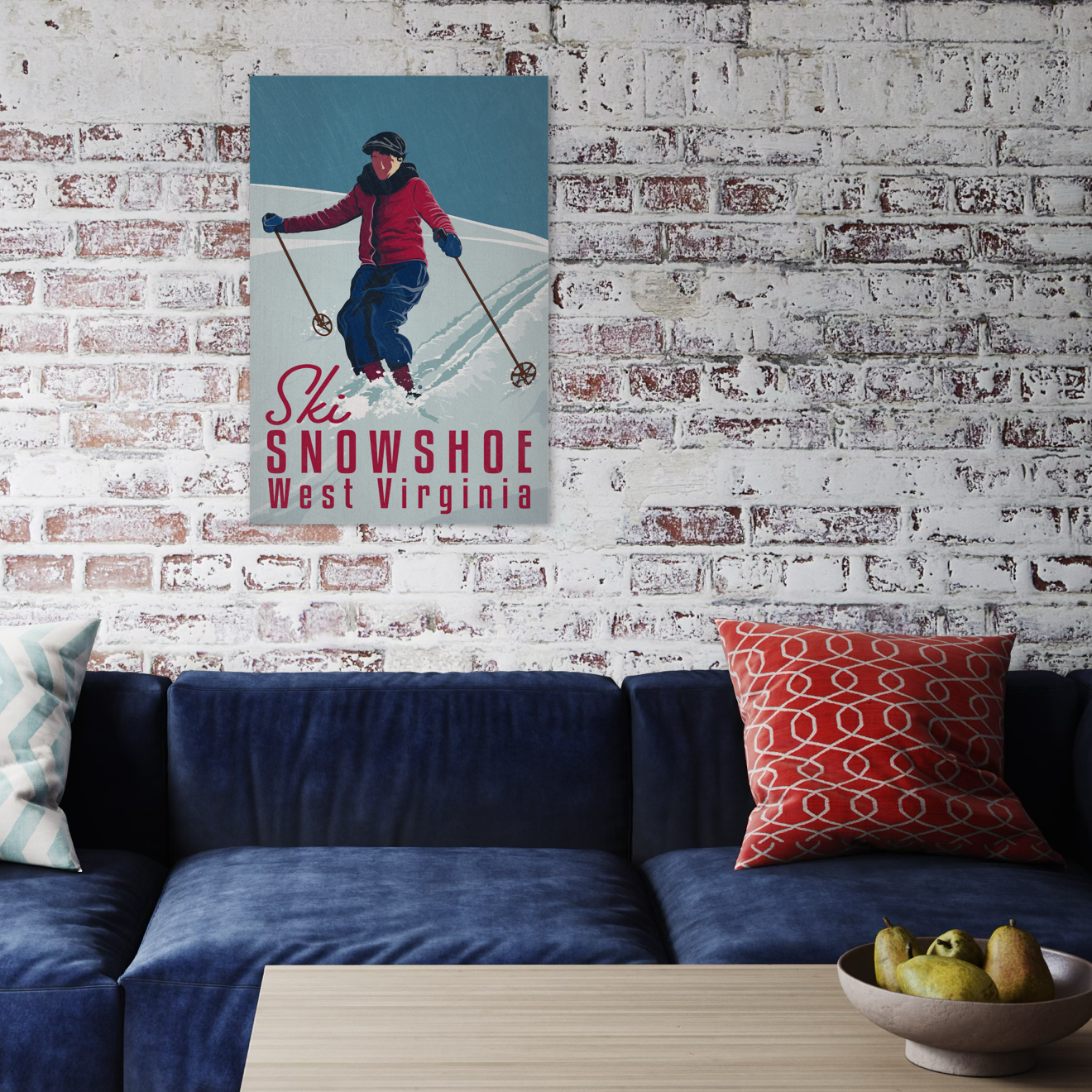 SKI SNOWSHOE 2017 METAL PRINT