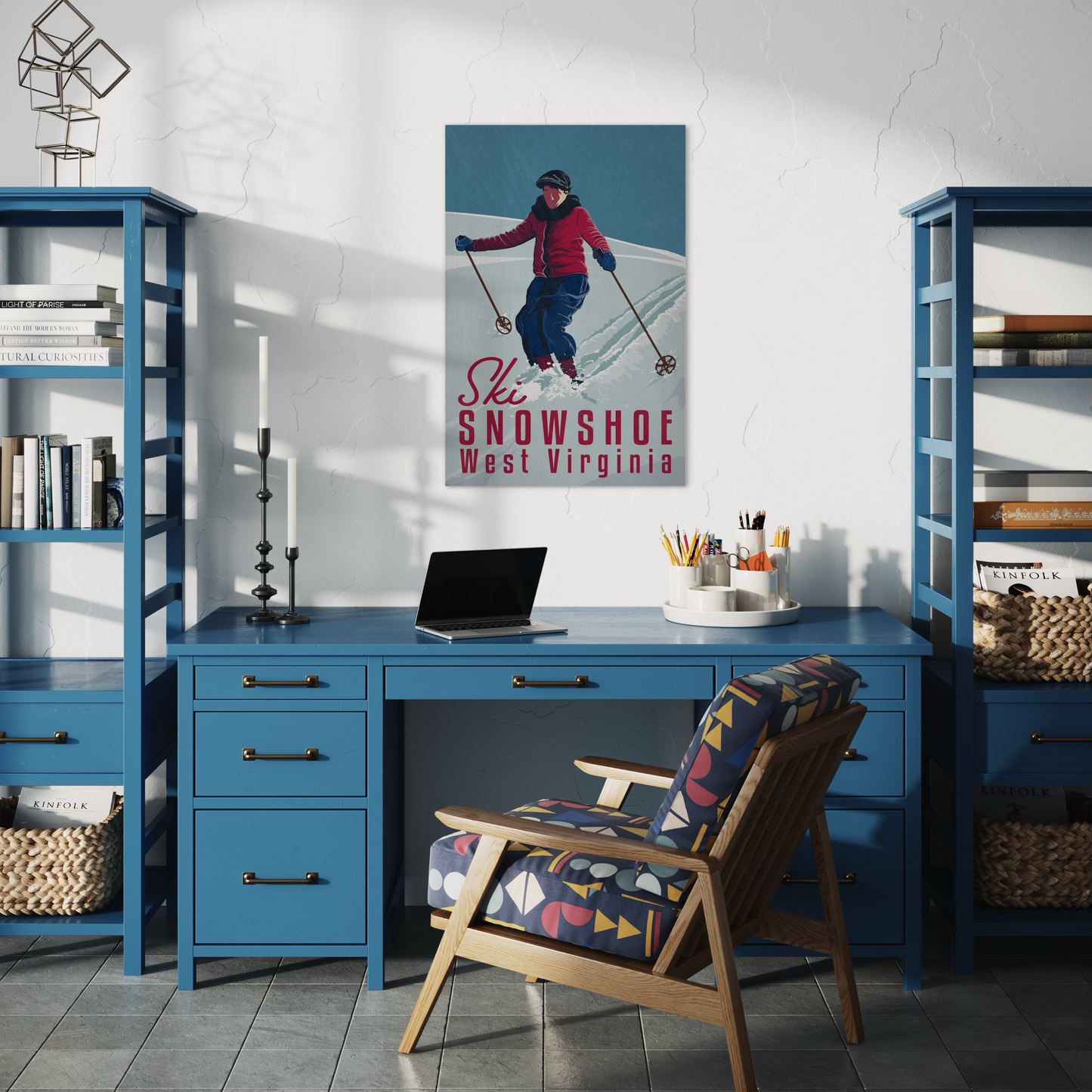 SKI SNOWSHOE 2017 METAL PRINT