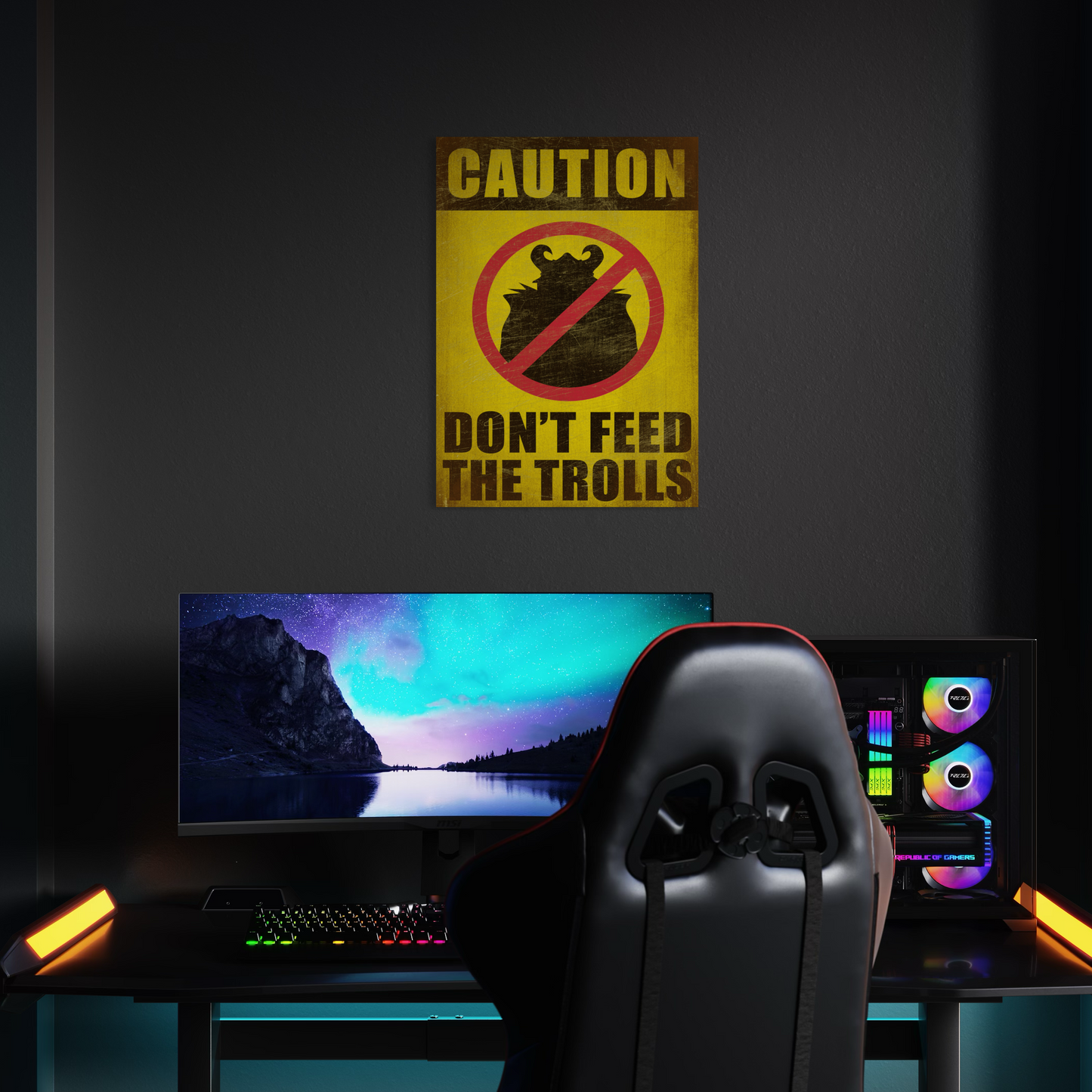 DON'T FEED TROLLS METAL PRINT