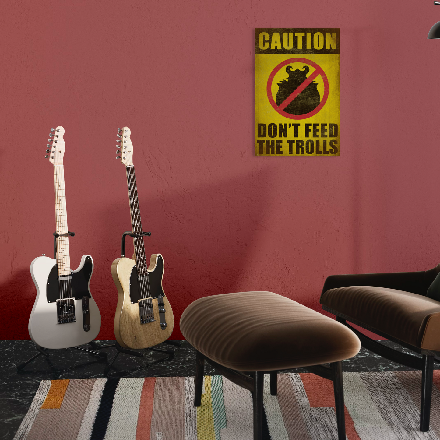 DON'T FEED TROLLS METAL PRINT