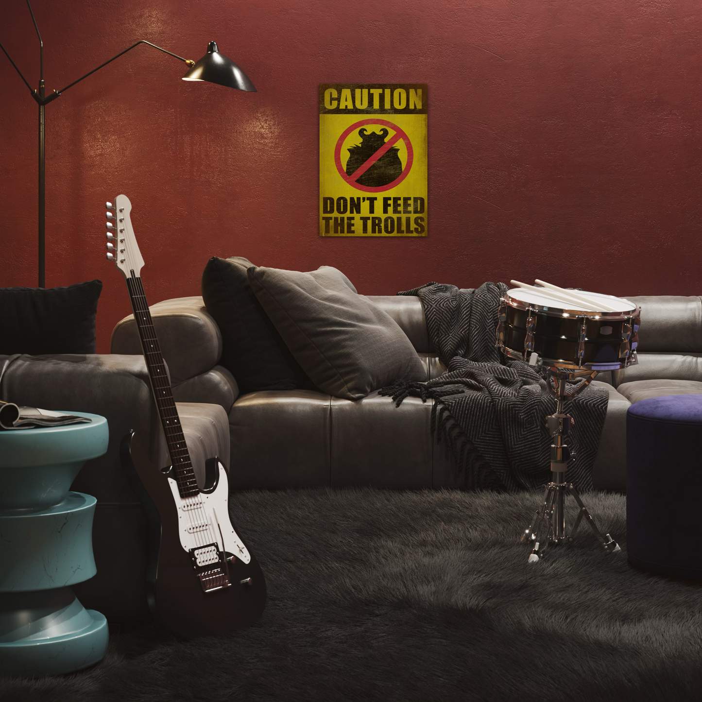 DON'T FEED TROLLS METAL PRINT