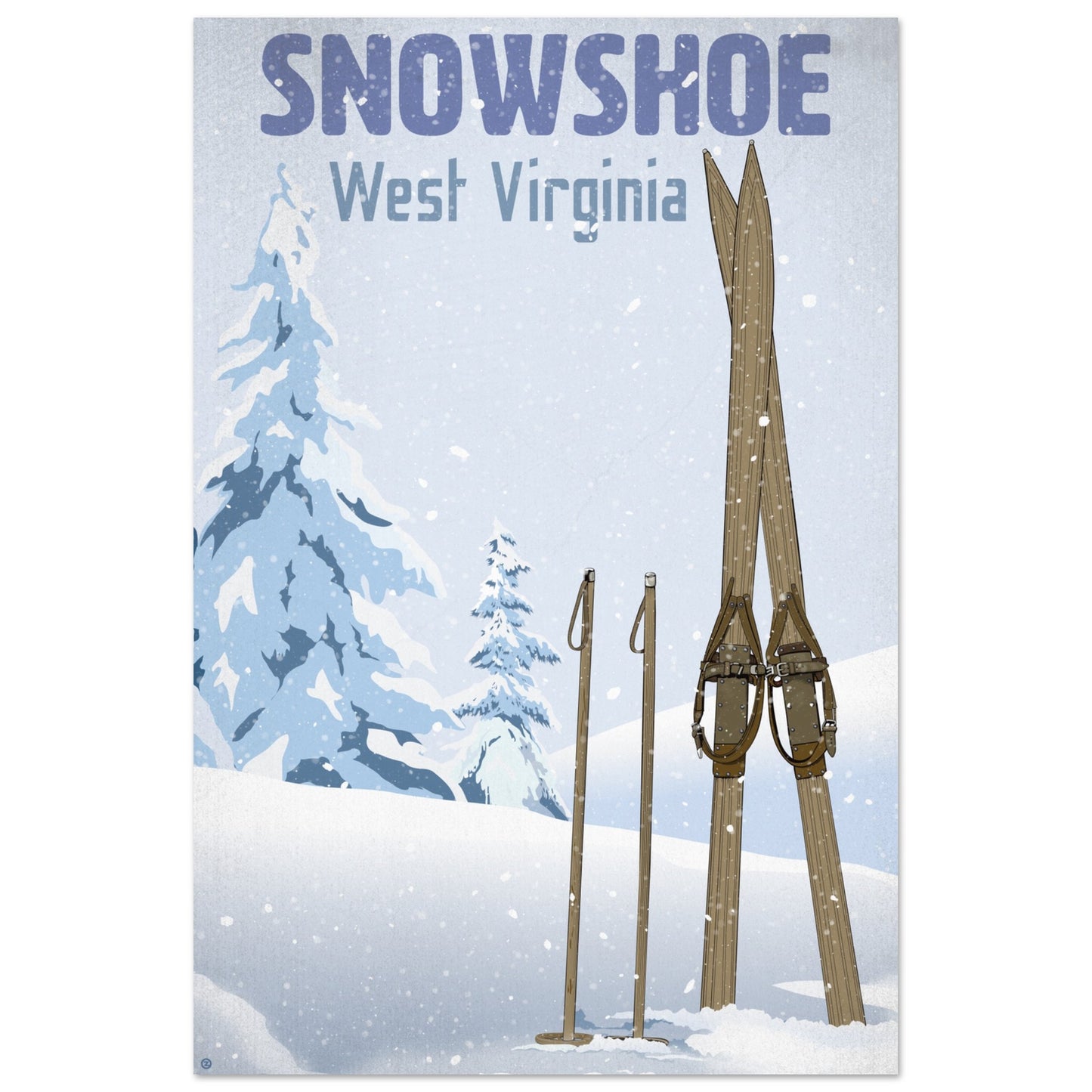 SKI SNOWSHOE 2023 METAL PRINT