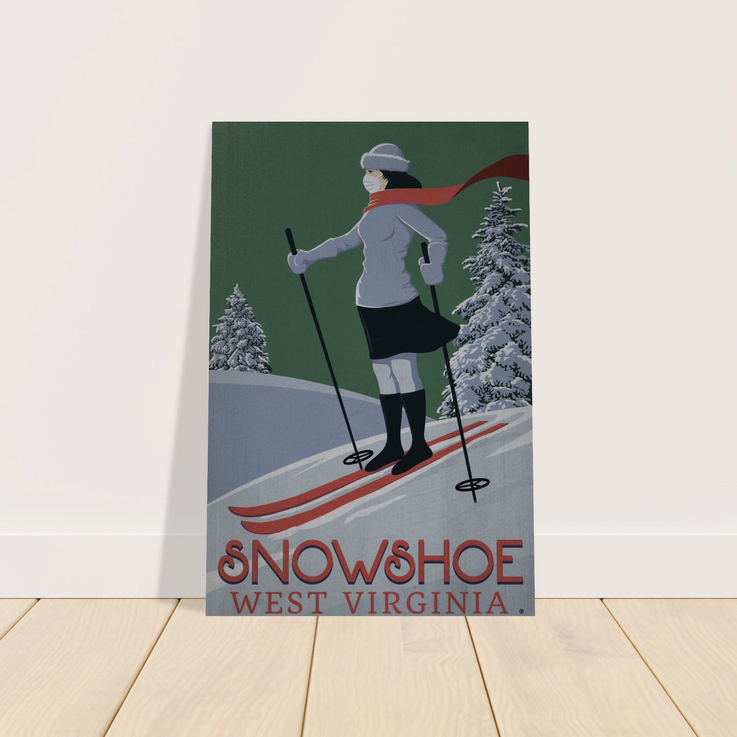 SKI SNOWSHOE 2020 METAL PRINT