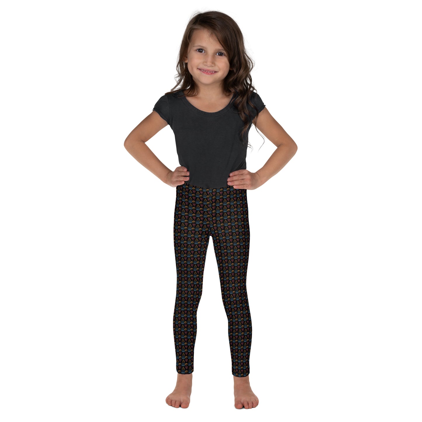 HATCHED GEOMETRY DARK Kid's Leggings