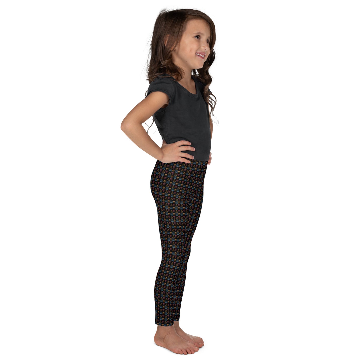 HATCHED GEOMETRY DARK Kid's Leggings