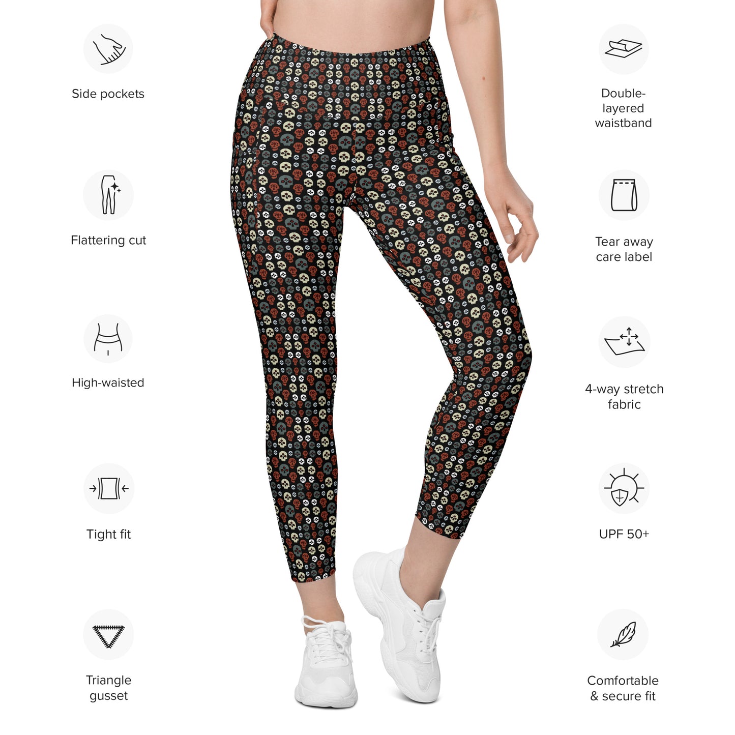 CYBER SKULLS - Leggings with Pockets
