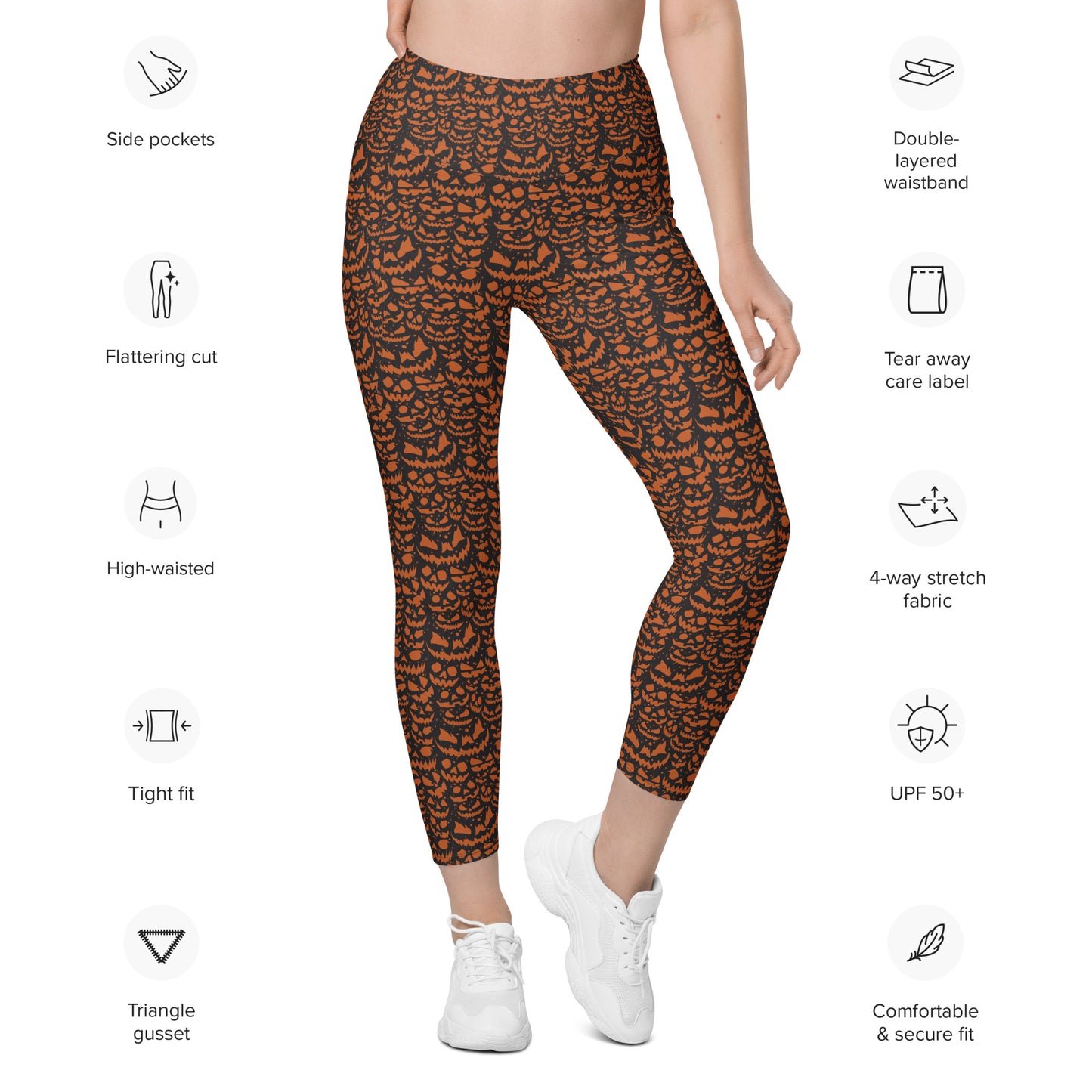 JACK O' SPLATTER ON BLACK - Leggings with Pockets