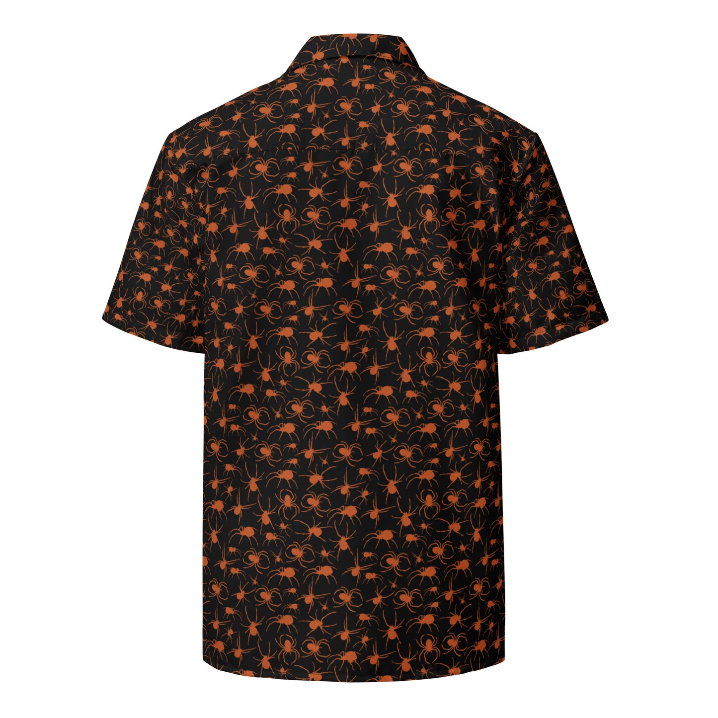 KILLER SPIDERS ON BLACK HAWAIIAN SHIRT