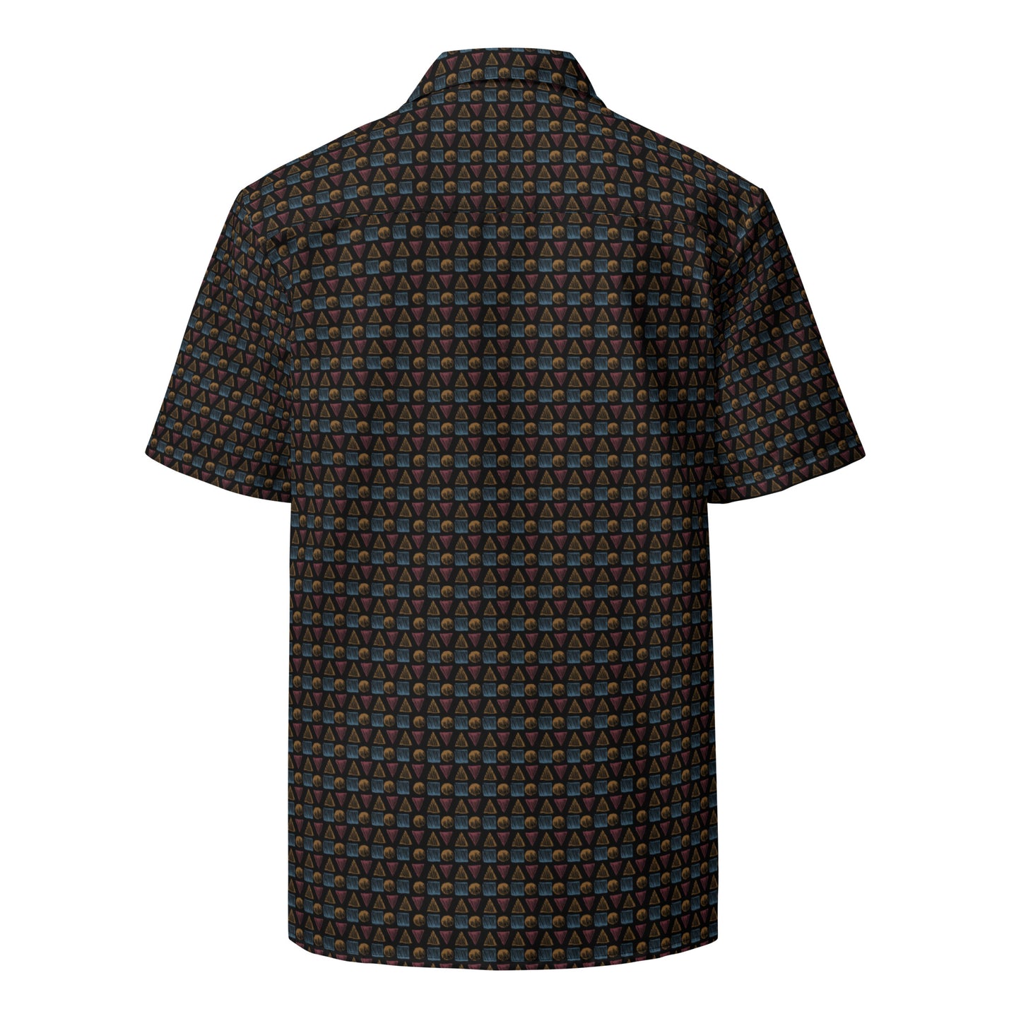 HATCHED GEOMETRY DARK HAWAIIAN SHIRT