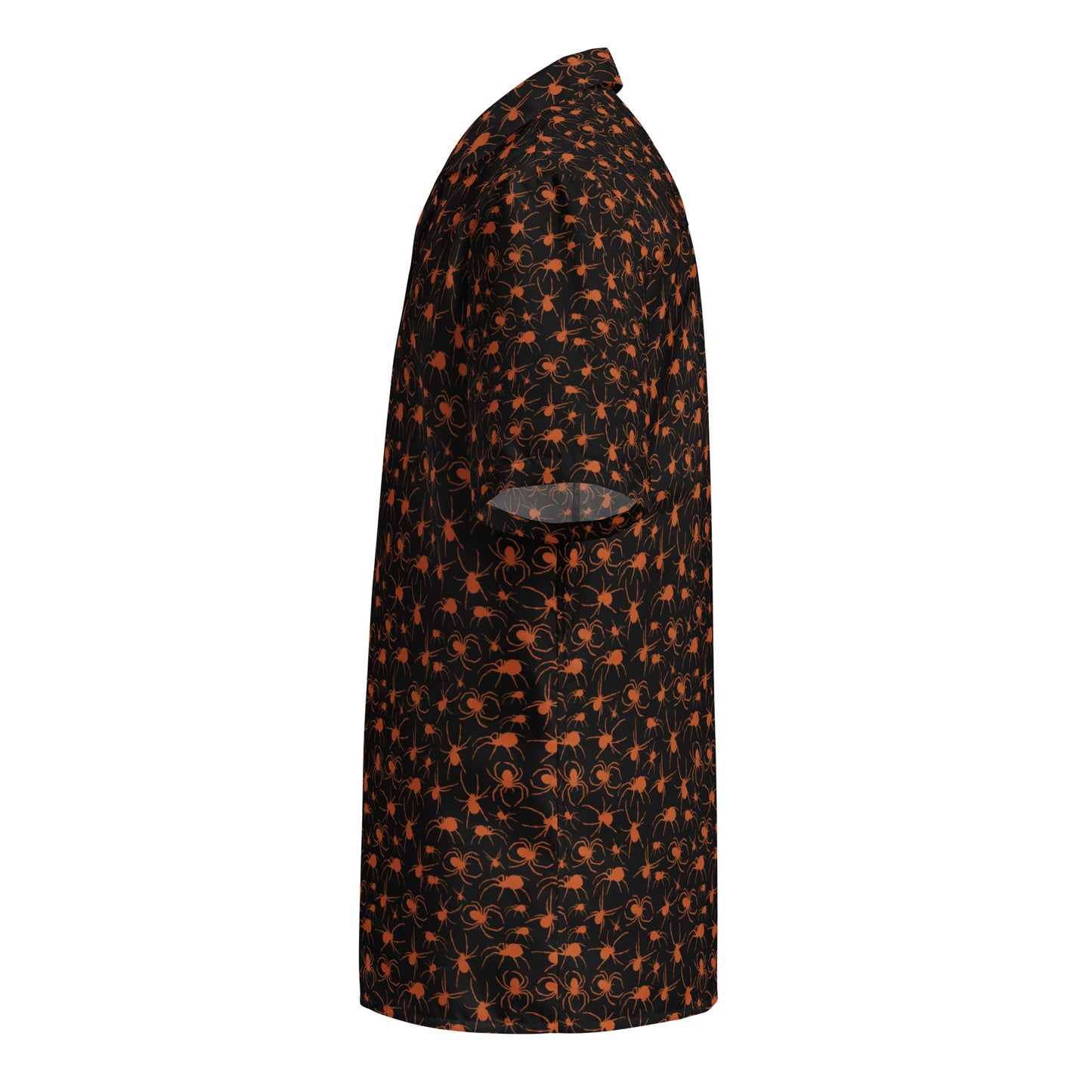 KILLER SPIDERS ON BLACK HAWAIIAN SHIRT