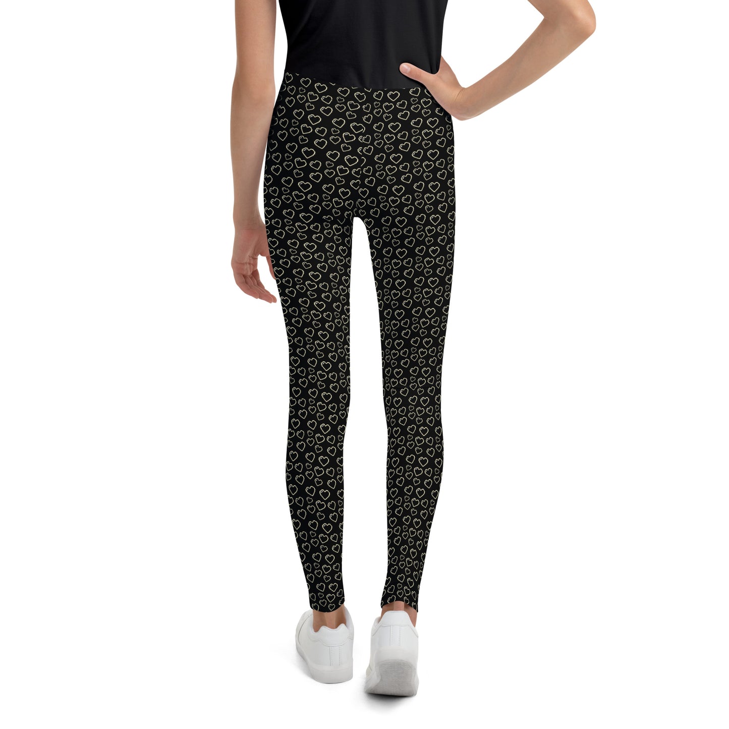 8 bit BLACK HEARTS Youth Leggings